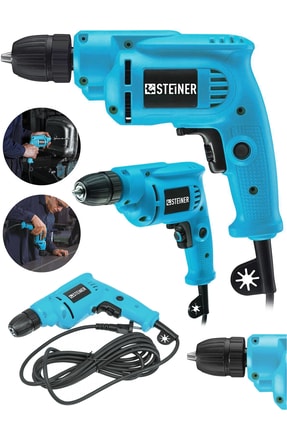 Alman 1400 Watt 10 Mm Professional Bakır Sargılı Kablolu Darbesiz Vidalama Matkap Mavi Image 0