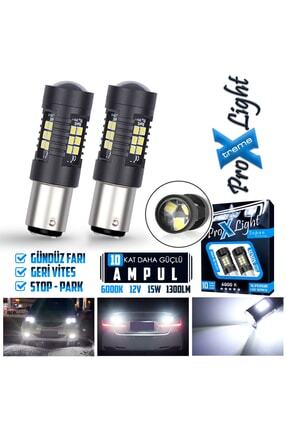 P21w 1157 Bay15d Beyaz Çift Duy Park Stop Geri Vites Gündüz Far Ampülü 21 Led Image 0