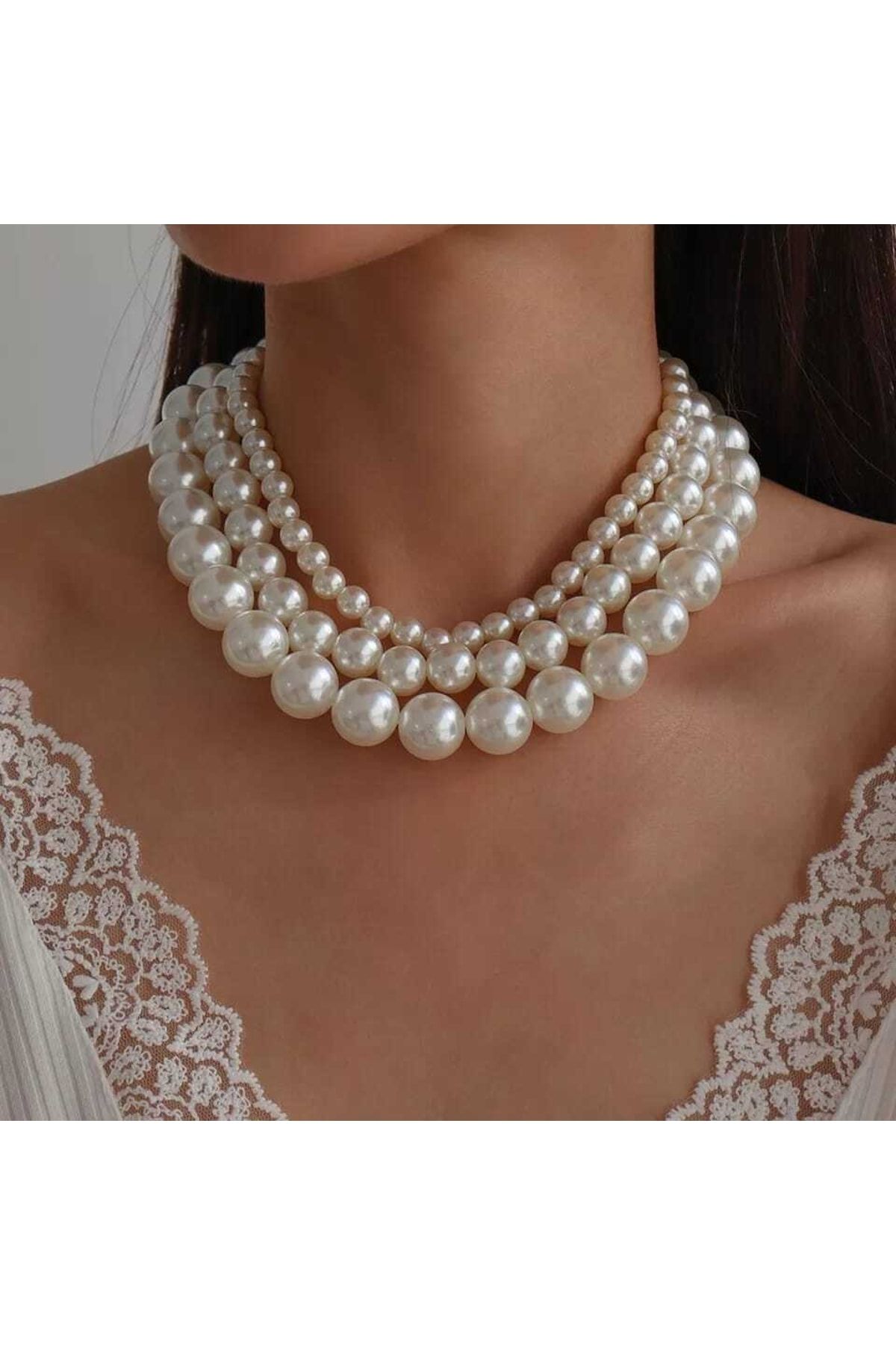 Triple on sale pearl necklace
