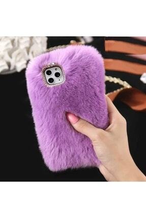Uyumlu Iphone 11 Pro Uyumlu Kılıf Peluş Tüylü  Taşlı Pofuduk Silikon Tpu Kapak Image 0