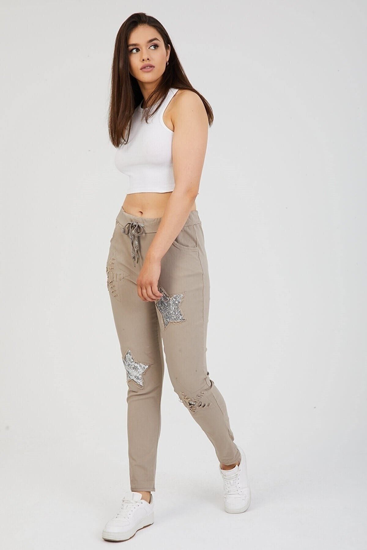 Ripped khaki shop pants womens
