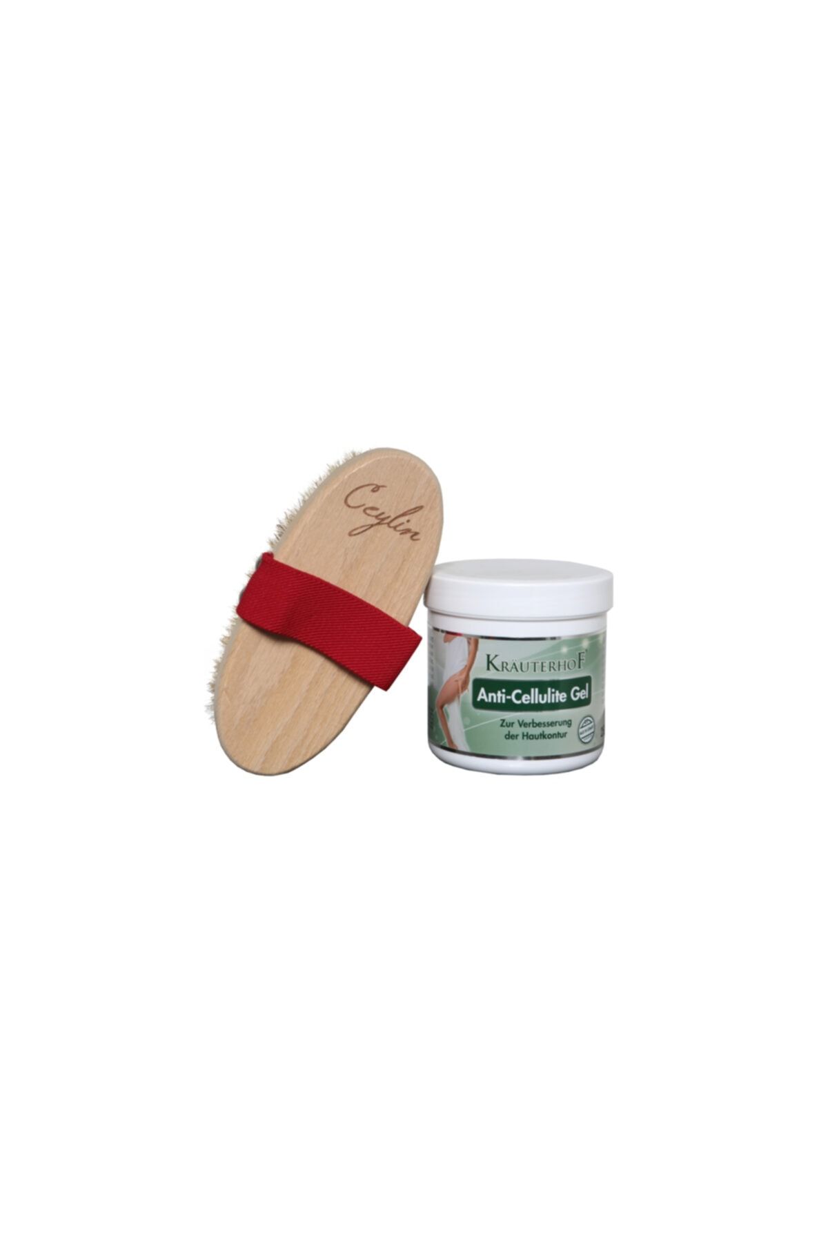 Krauterhof Ceylin Selülit Karşıtı Doğal At Kılı Fırçası + Anti-cellulite Selülit Jeli 250 Ml