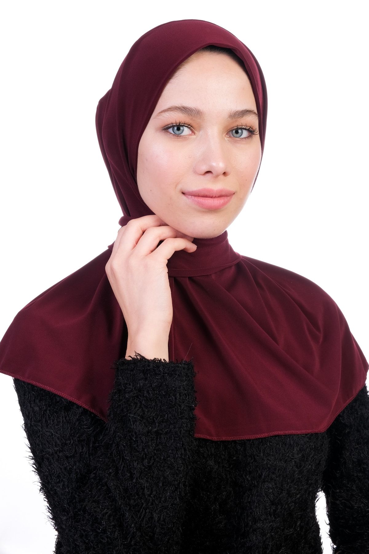 LOSYANA Çıtçıtlı Boyunluk Hijab Bordo