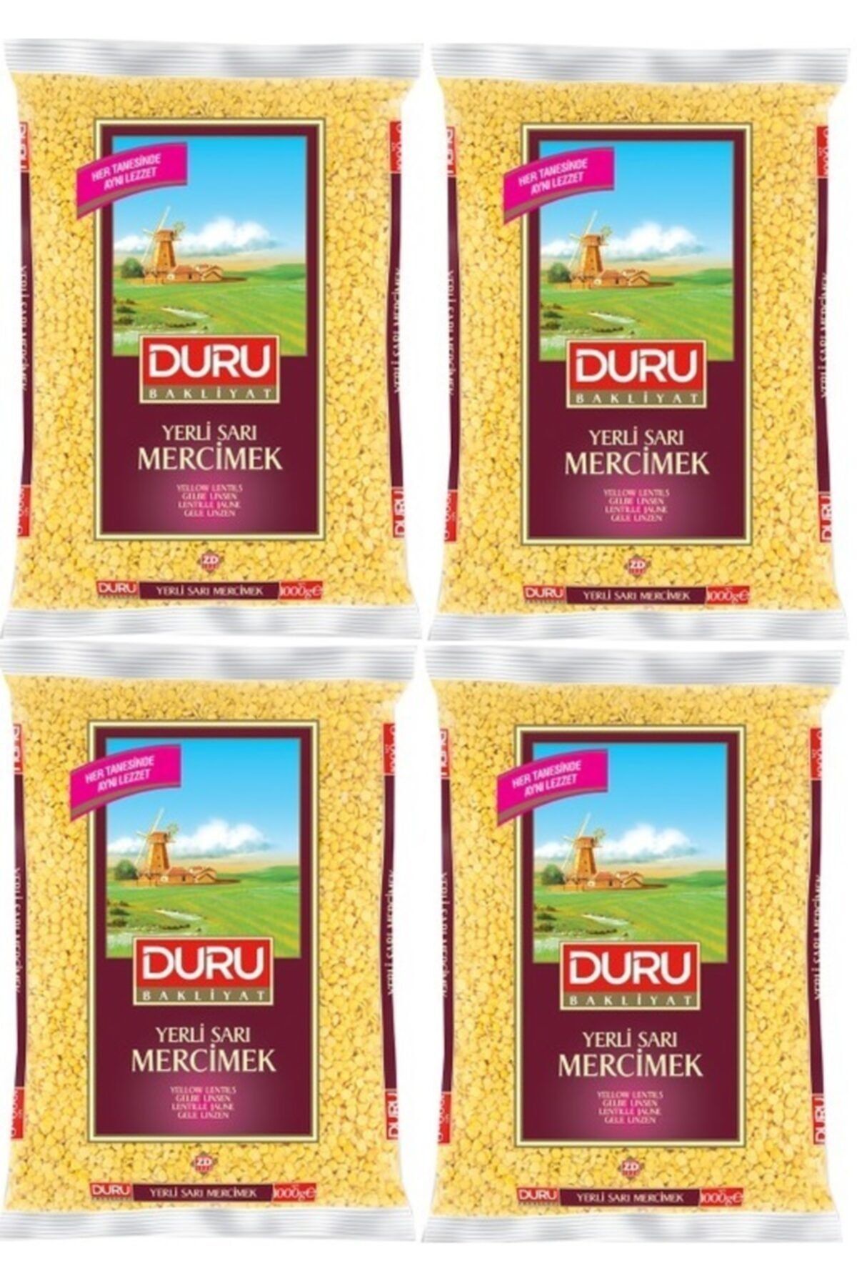Duru Yerli Sarı Mercimek 1 Kg X 4 Adet