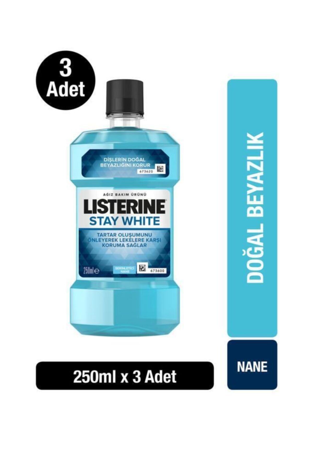 Listerine Stay White Ağız Bakım Suyu 250 ml X3