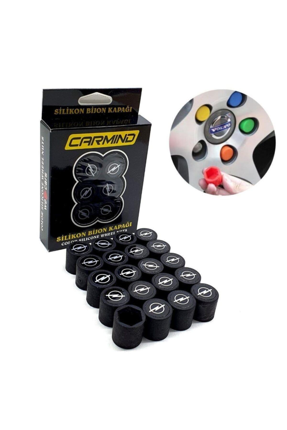 Carmind Opel Siyah Silikon Bijon Kapağı 17 Mm