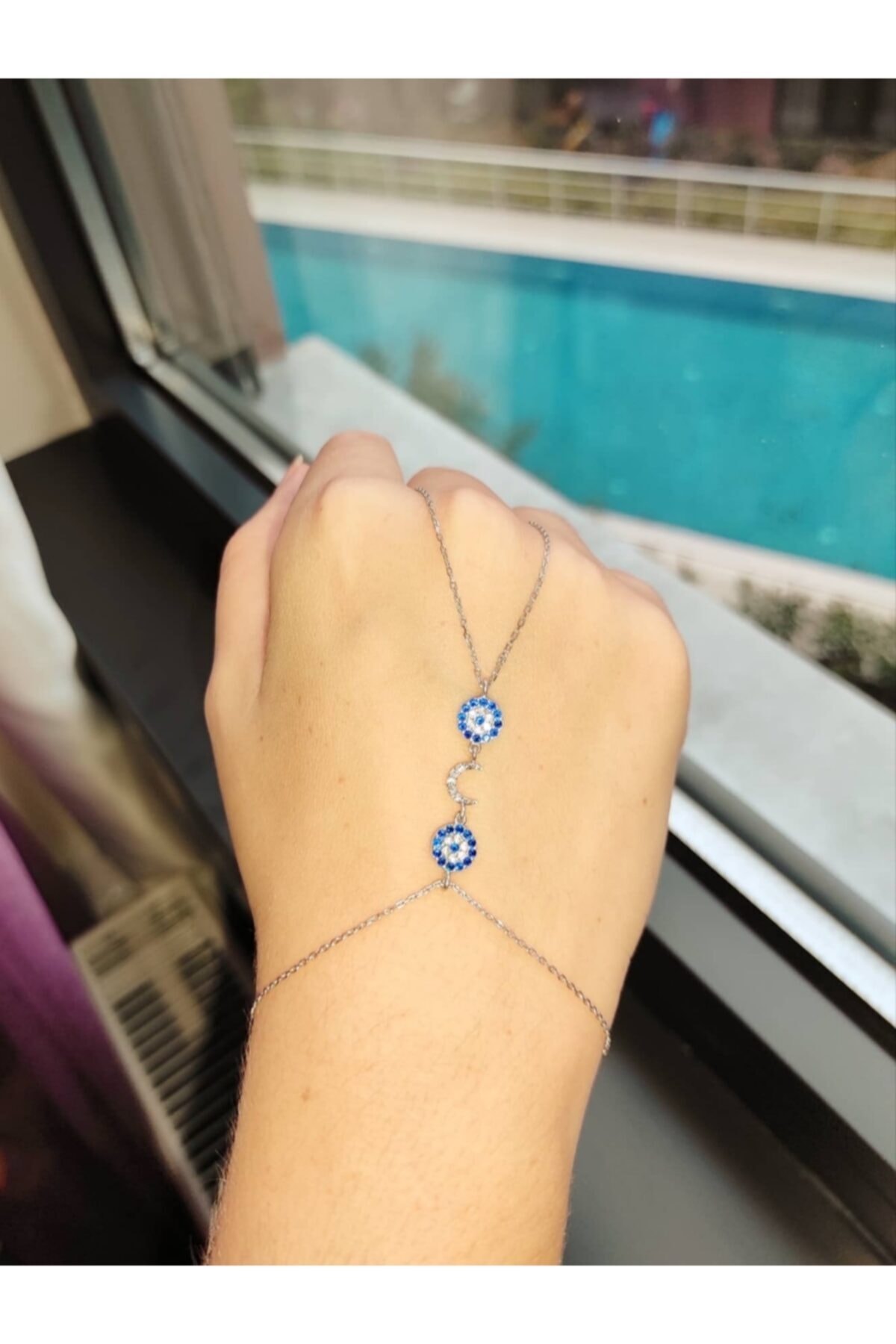 Oriental Kuyumculuk Jewellery Gümüş Hilal ve Nazarlık Şahmeran Bileklik