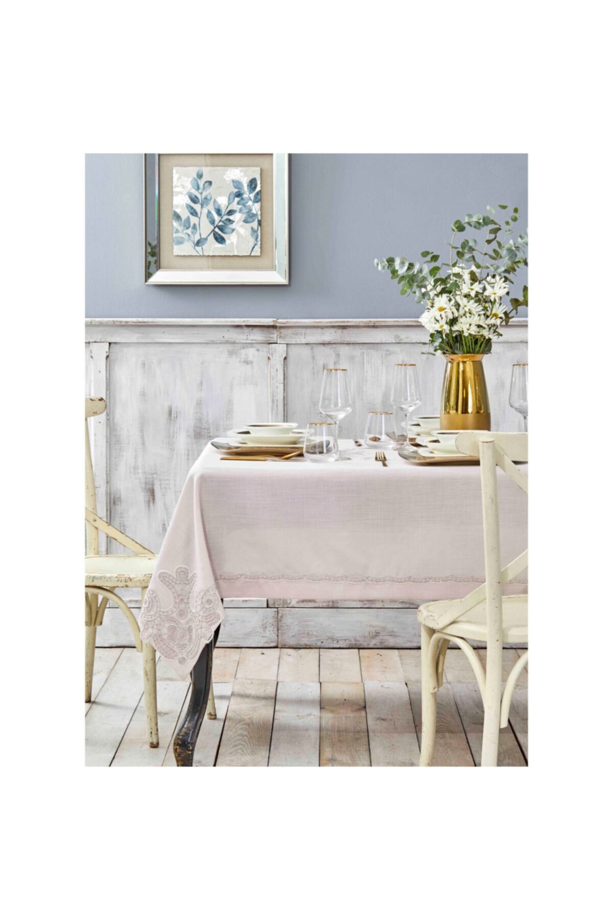 Karaca Home Ades Pudra Fransız Dantelli 160x240 Masa Örtüsü