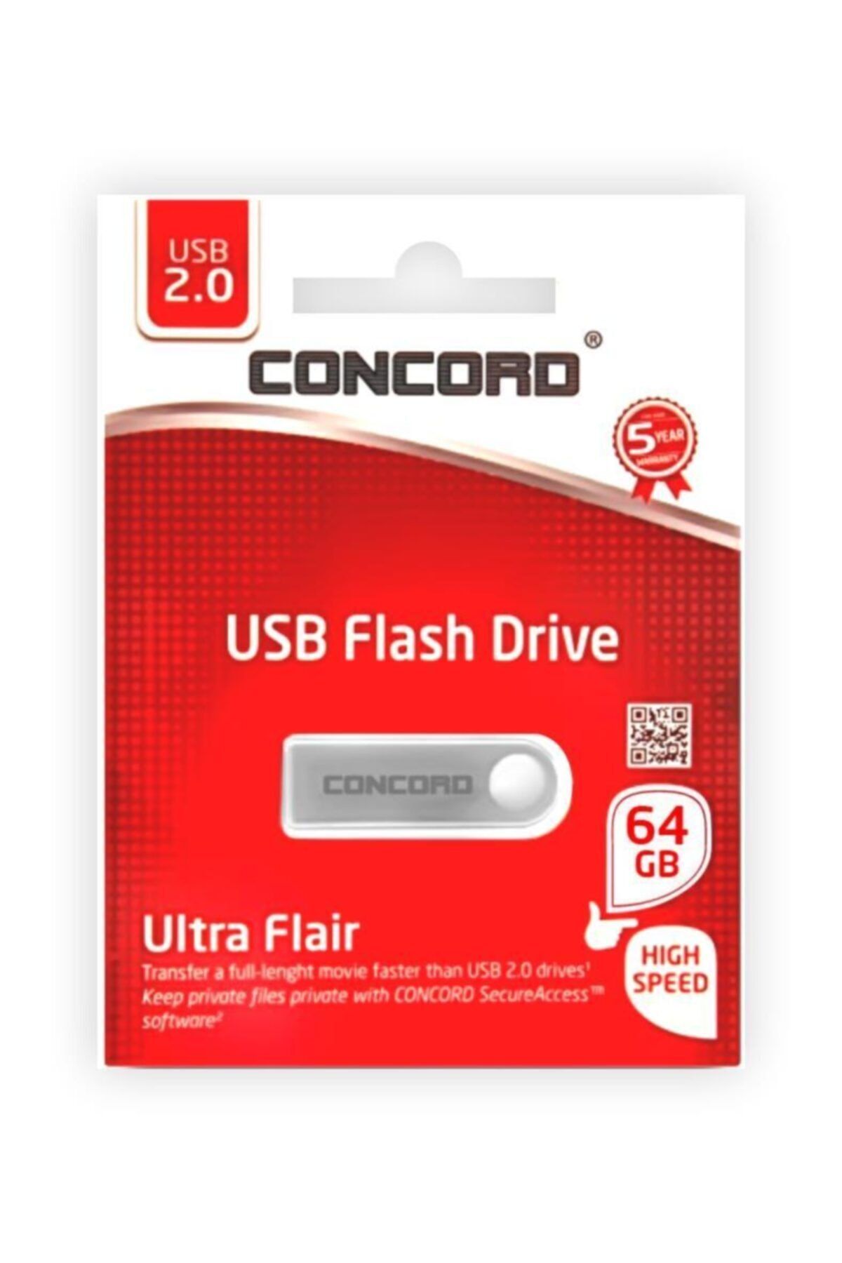 Concord 64gb Metal Cep 2.0 Flash Bellek C-u64