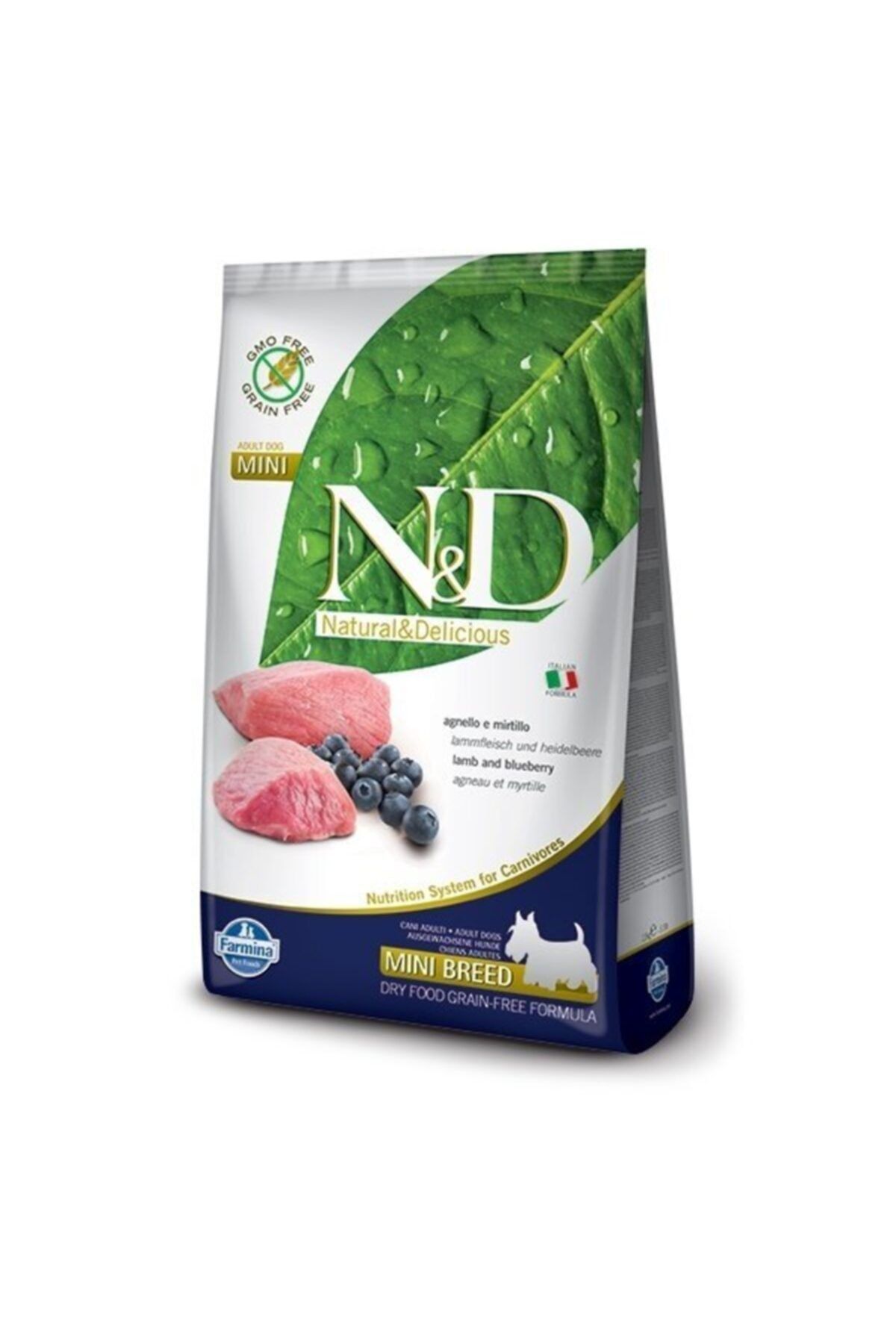 N&D Kuzu-Yaban Mersini Tahılsız Küçük Irk Yetişkin Köpek Maması 7 kg
