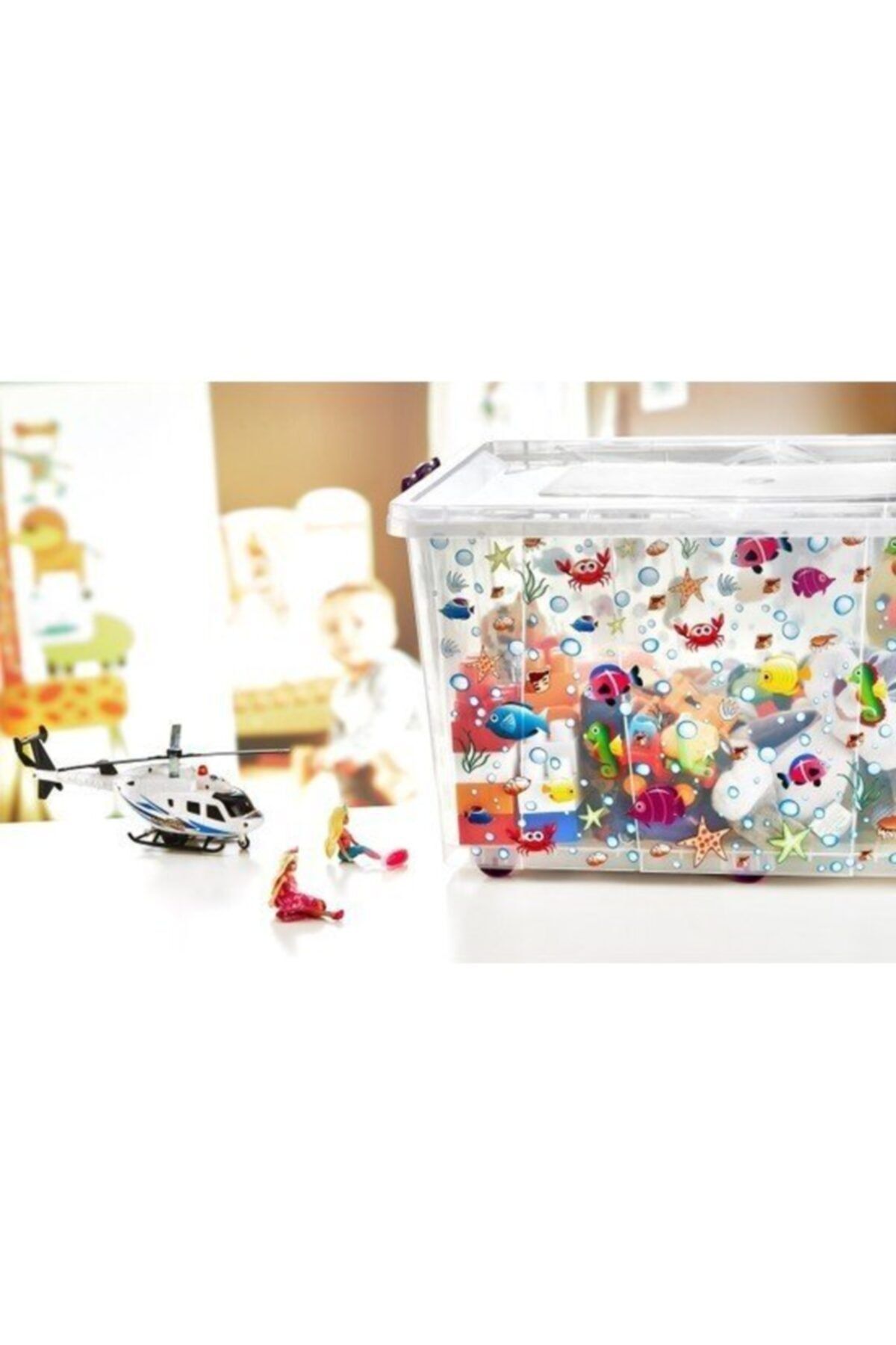 Hiper Yayın Hiper Hide Box Tekerlekli No:8 Desenli Oyuncak Kutusu 50lt