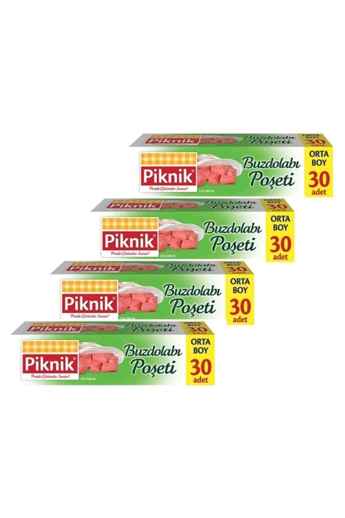 Piknik Buzdolabı Poşeti Orta Boy 24x38 Cm 30 Lu - 4 Adet