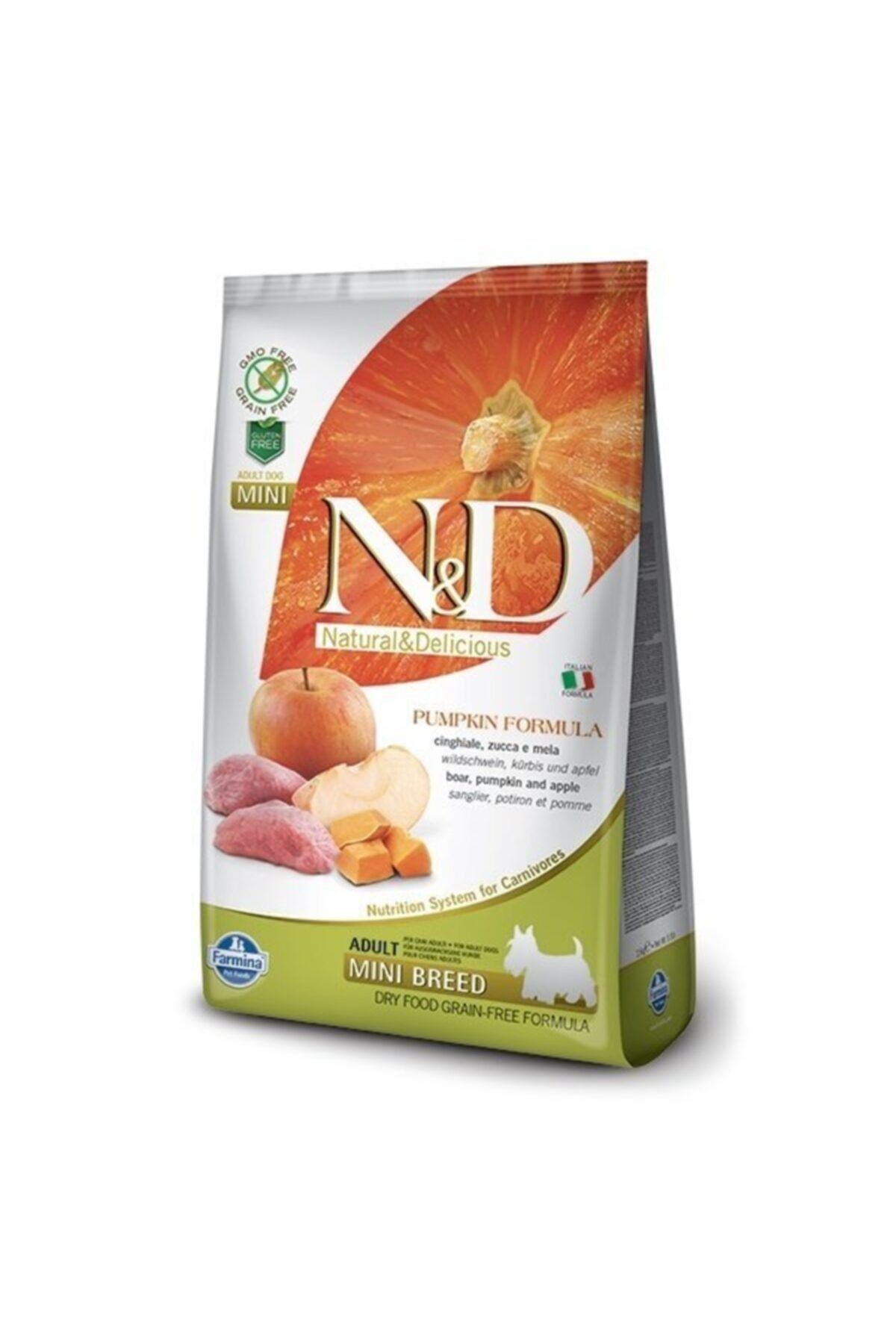 N&D Balkabaklı Yaban Domuzlu Tahılsız Küçük Irk Köpek Maması 2.5 Kg