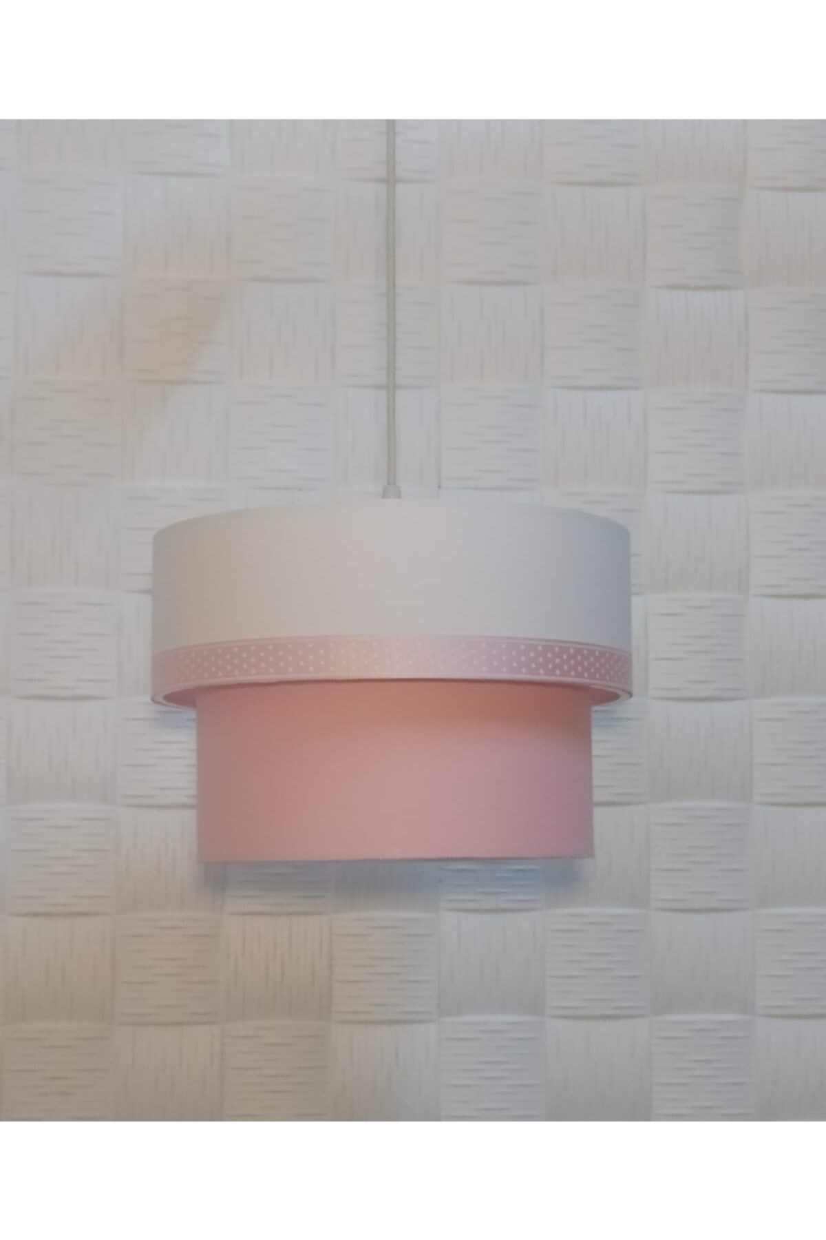 Egelight Beyaz Pembe Yıldız Şerit Çocuk Odası Bebek Odası Avize Sarkıt Pasta