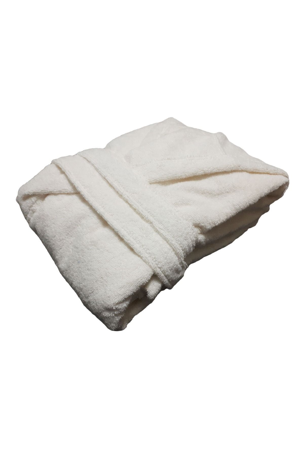 horussweetshop Elmira Garson Boy %100 Pamuklu Çocuk Bornozu 14-15 Yaş Krem