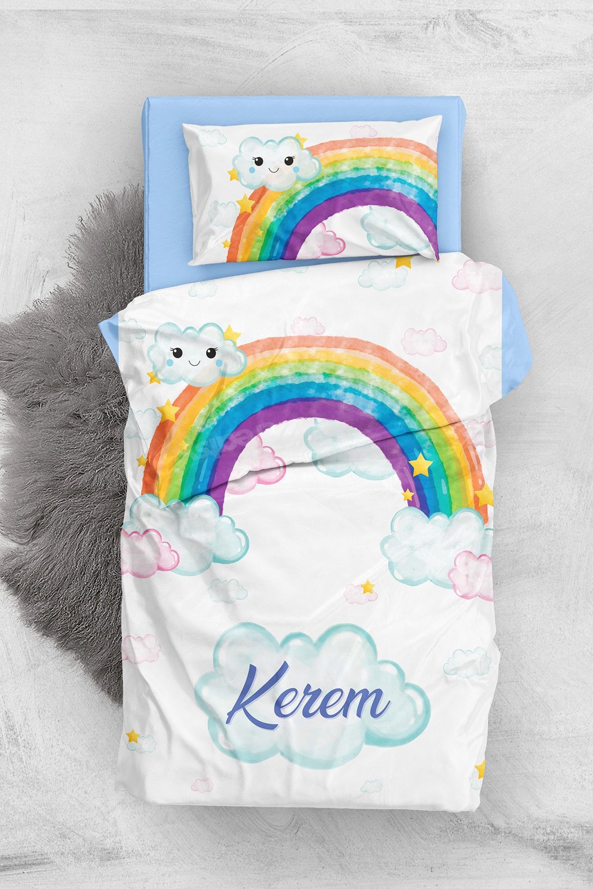 MonoHome Rainbow Boys 3d Pamuk Saten Bebek Nevresim Takımı