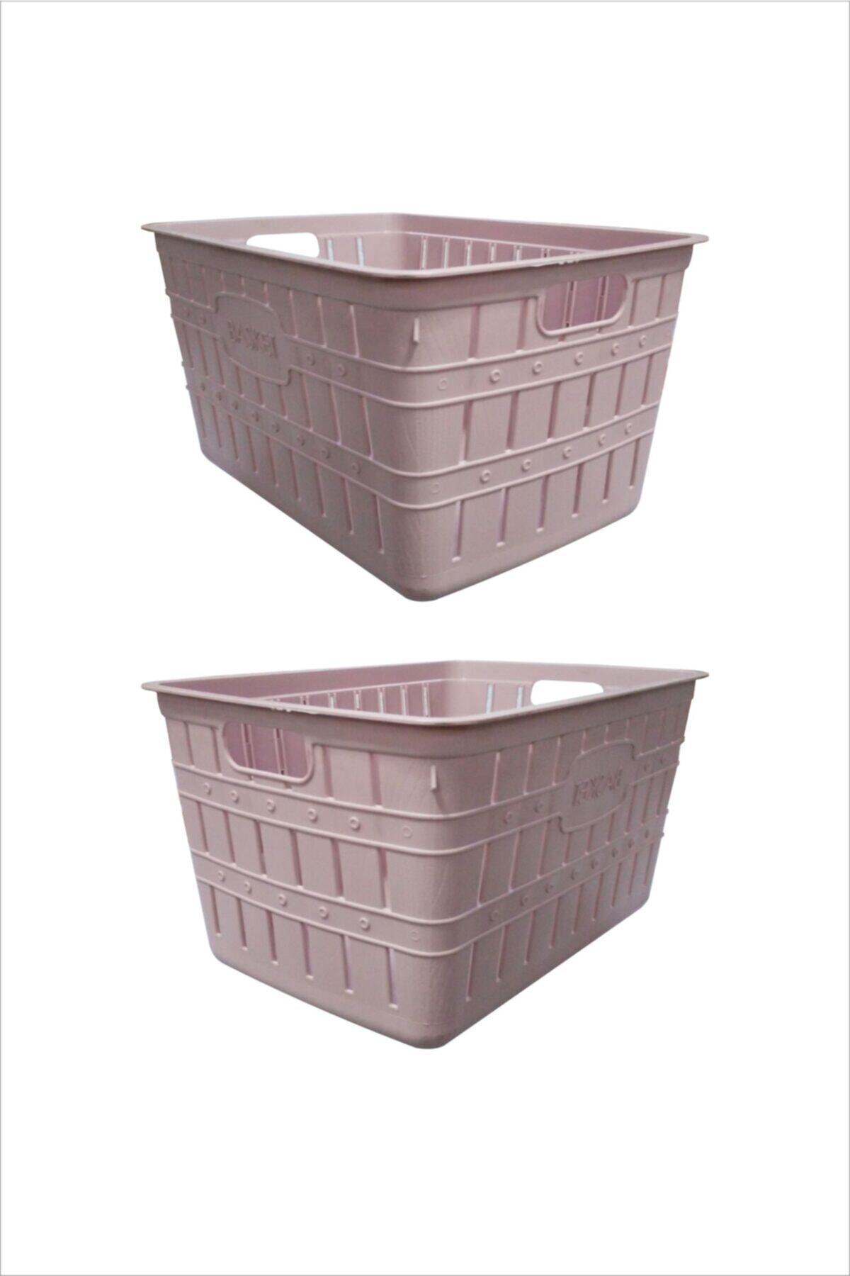 Markao 2'li Violet 15 Lt 39 Cm Bambu Köşeli Plastik Çamaşır Sepeti Sele