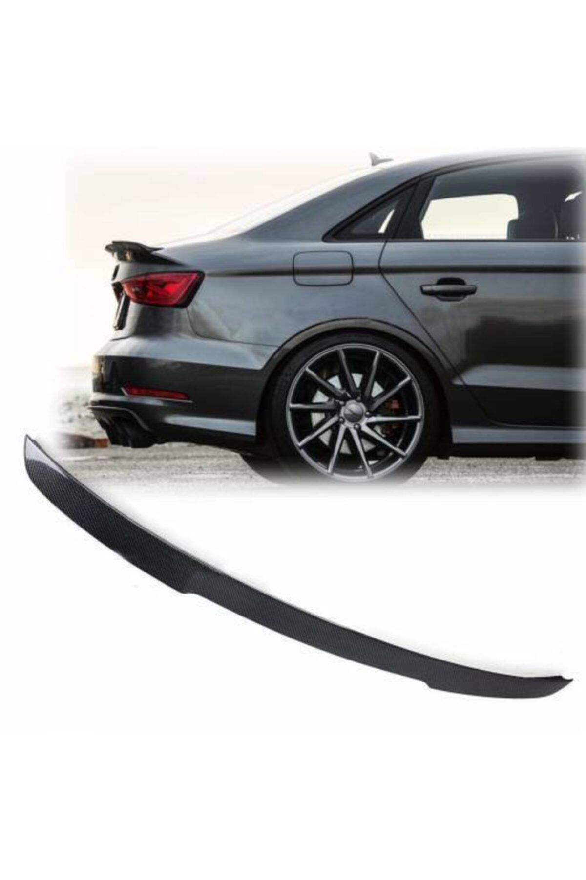 cng tuning Audi A3 Sedan 2012 Üst Yarasa Spoiler / Spoyler / Parlak Siya