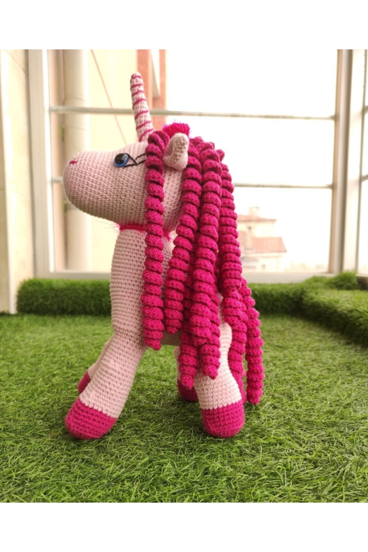 El Emeği Göz Nuru Amigurumi Büyük Boy Unicorn Organik Oyuncak