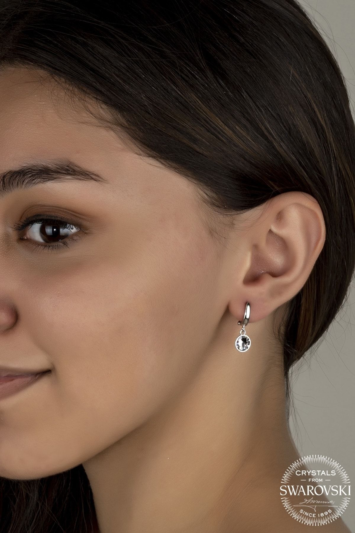 Union Swarovski Crystal Kadın Sallantılı Gümüş Küpe