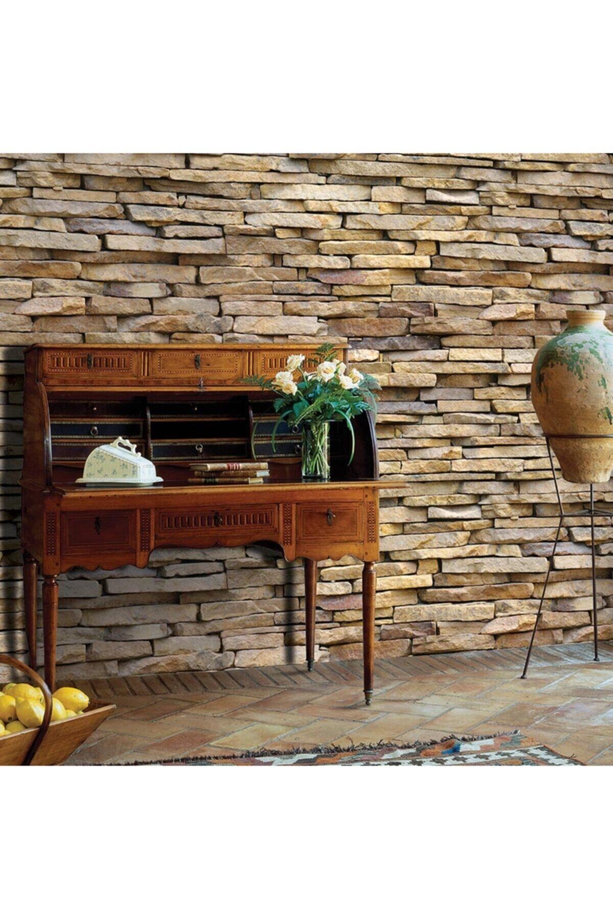 Decowall Armada Crown 4410-04 3 Boyutlu Taş Tuğla Desenli Duvar Kağıdı