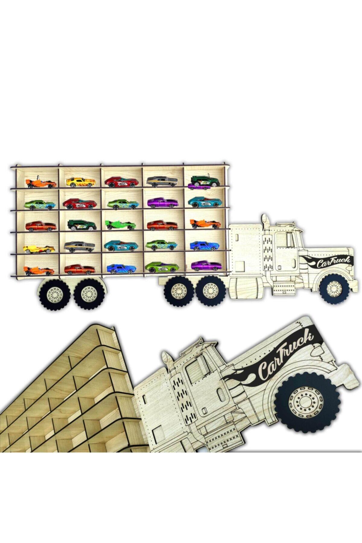 Woodbu Ahşap Hobi Araba Rafı Akçaağaç Hot Wheels Matchbox 25 Araçlık