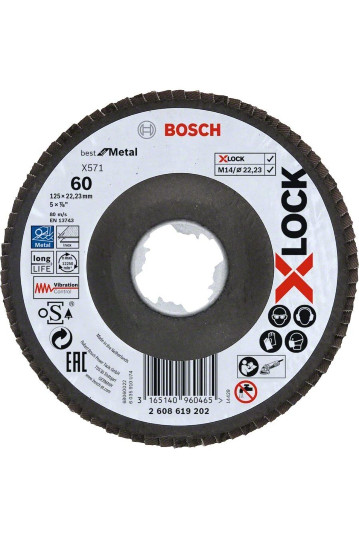 Bosch - X-lock - 125 Mm 60 Kum Best Serisi Metal Flap Disk