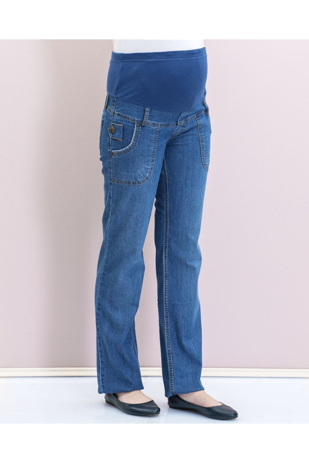 Even Fashion Hamile Giyim Cep Detaylı Hamile Jean Pantolon