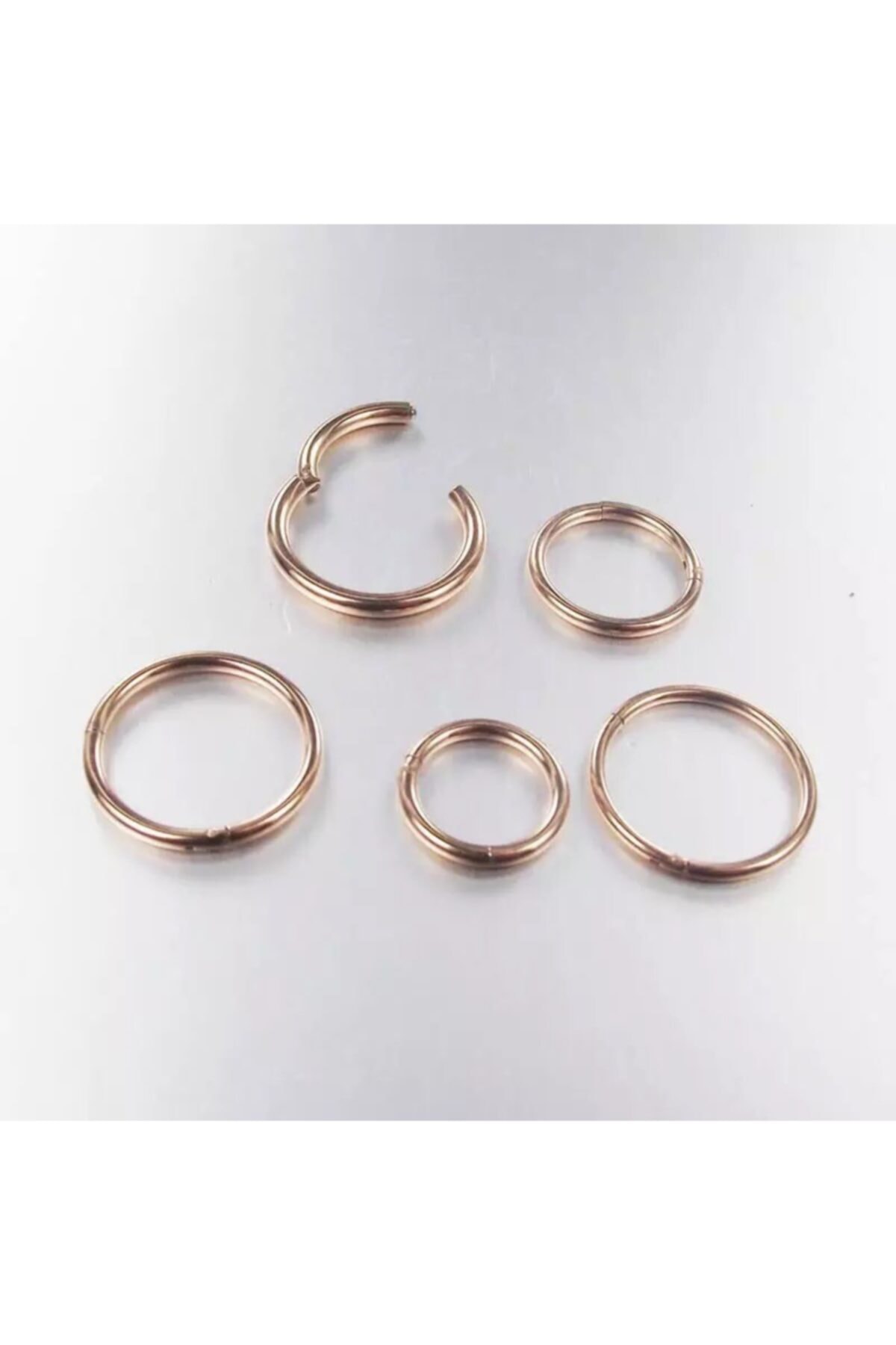 Markiz Takı Rose Halka Üçlü Set Piercing 6mm 8mm 10mm