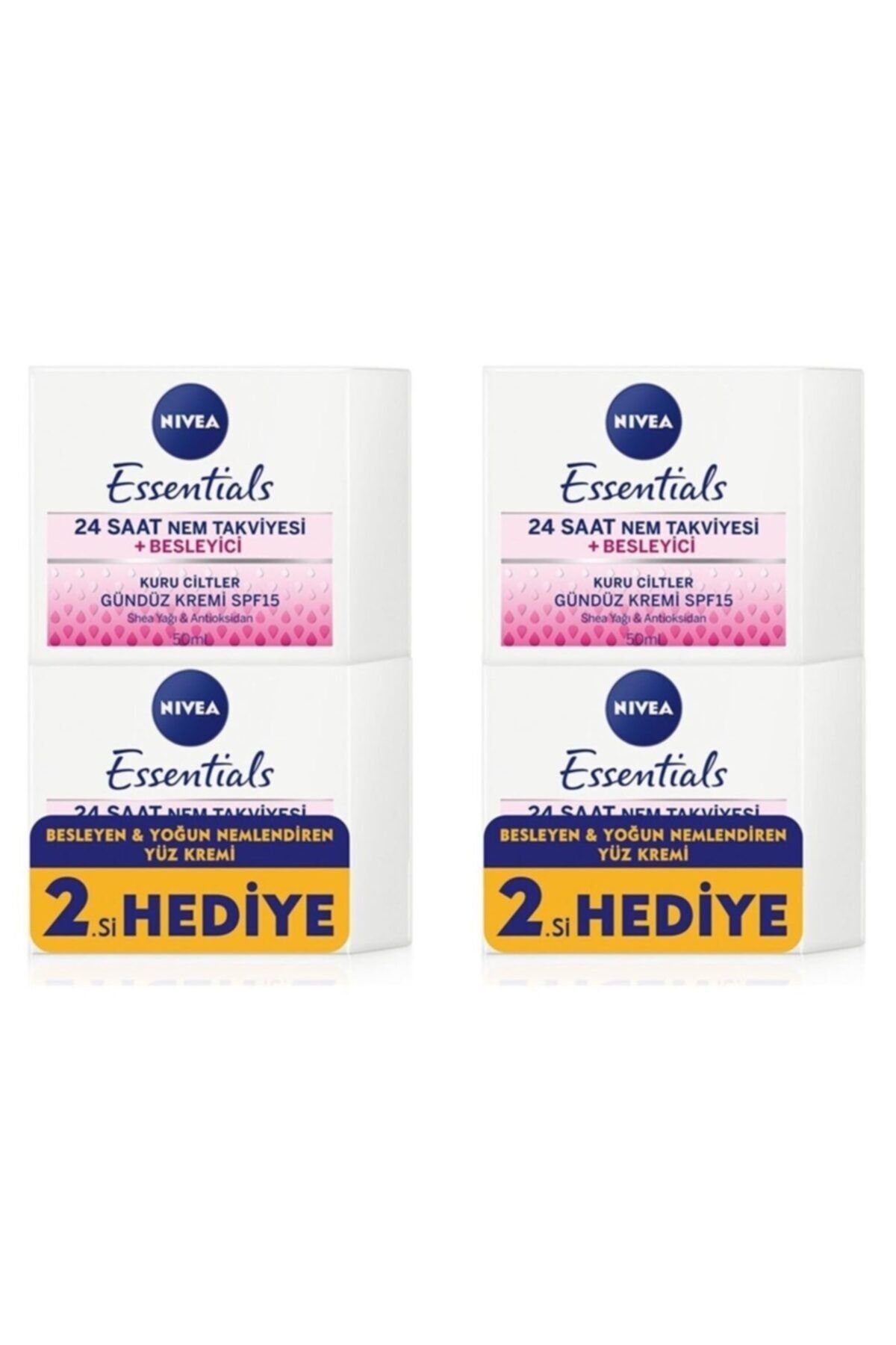 Nivea Essentials 24 Saat Gündüz Kremi 50+50 Ml Hediye 2 Paket