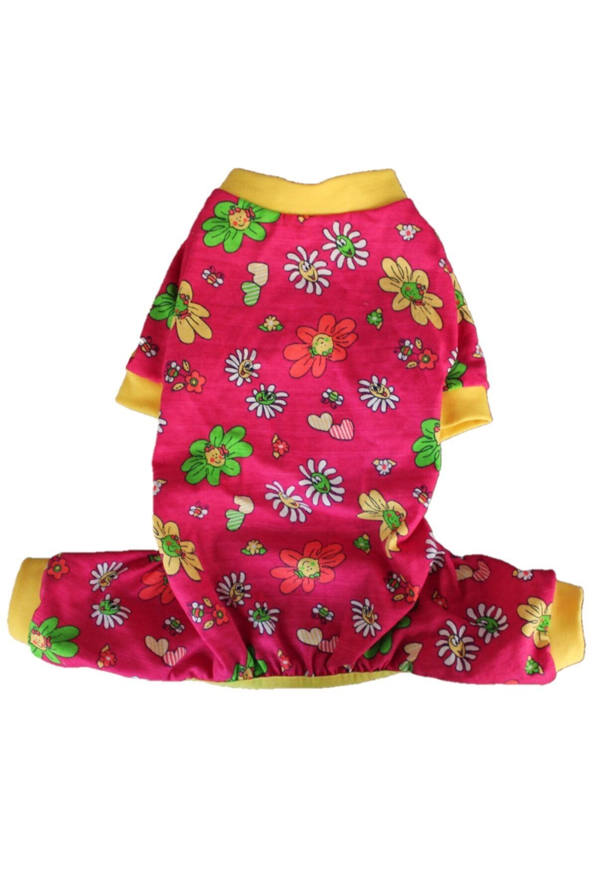 Pettrend Flowers Rompers Çiçekli Penye Tulum Kedi Köpek Kıyafeti Kedi Köpek Tulumu