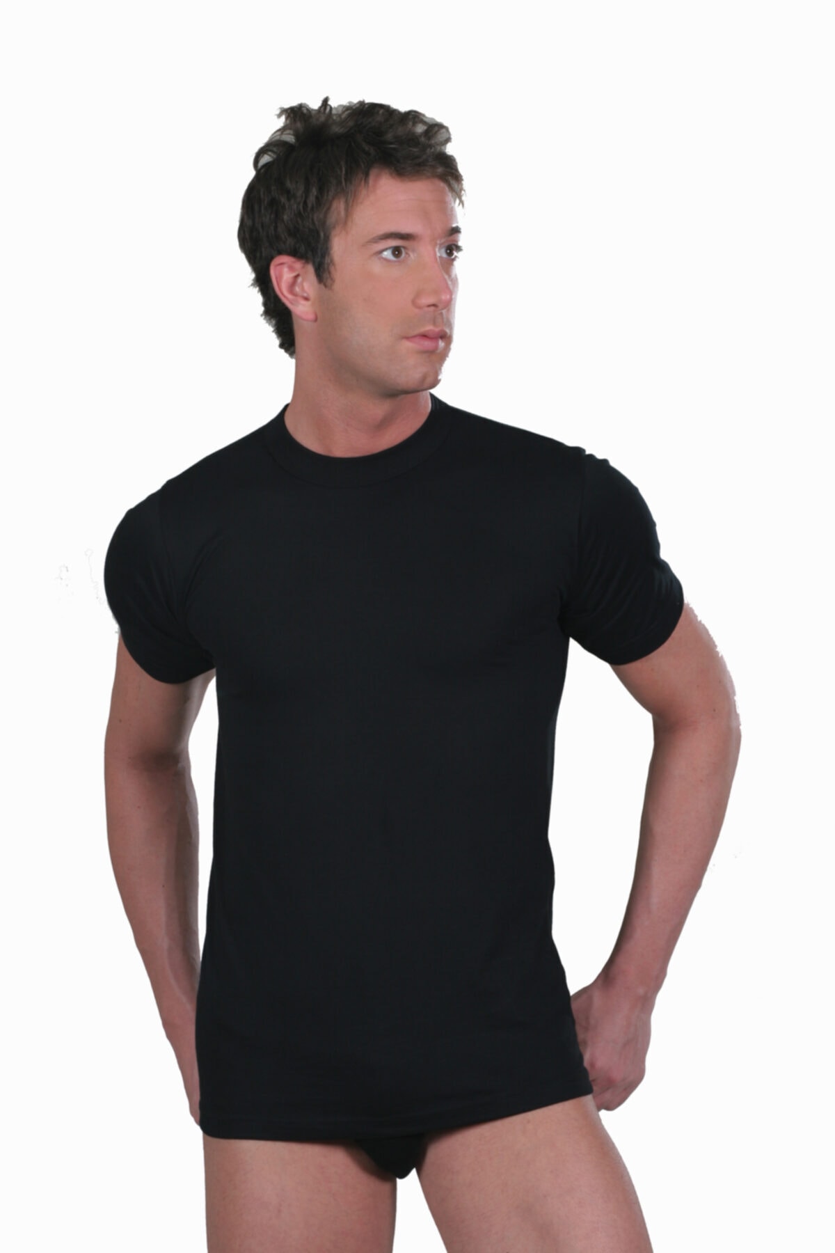 Öztaş 1027 Erkek O-yaka Siyah Kısa Kol Atlet