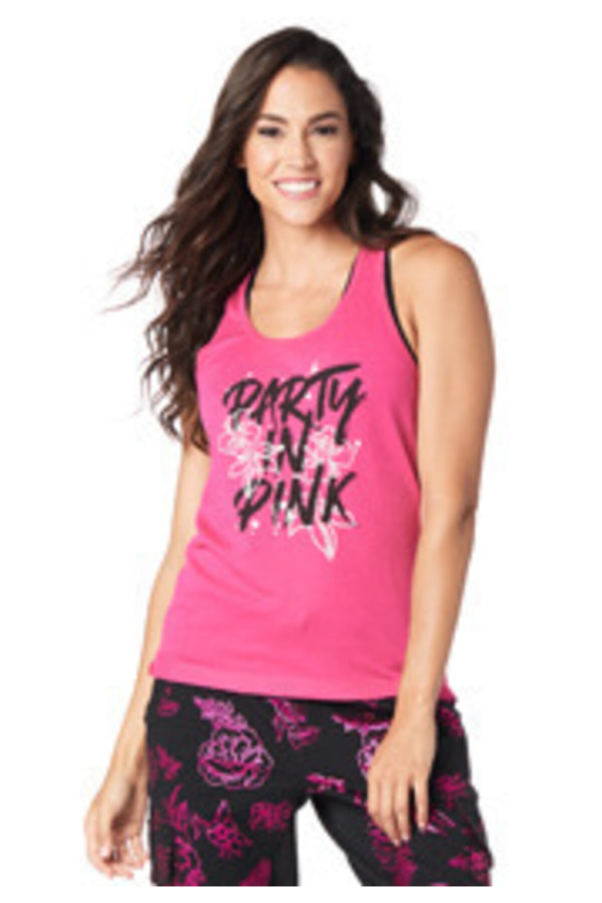 ZUMBA Party In Pink Ribbed Tank