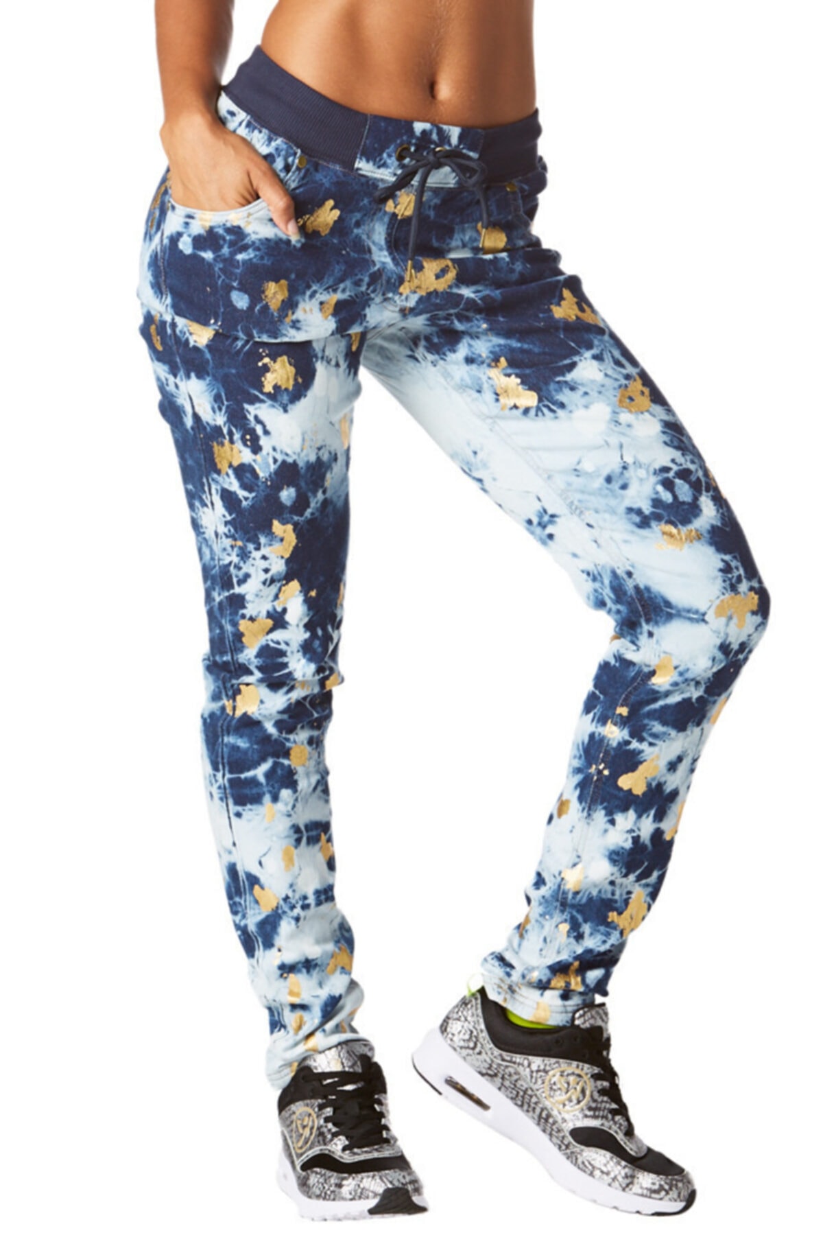 ZUMBA Kadın Lacivert Spor Pantolon Rock N Rave Denim Pants