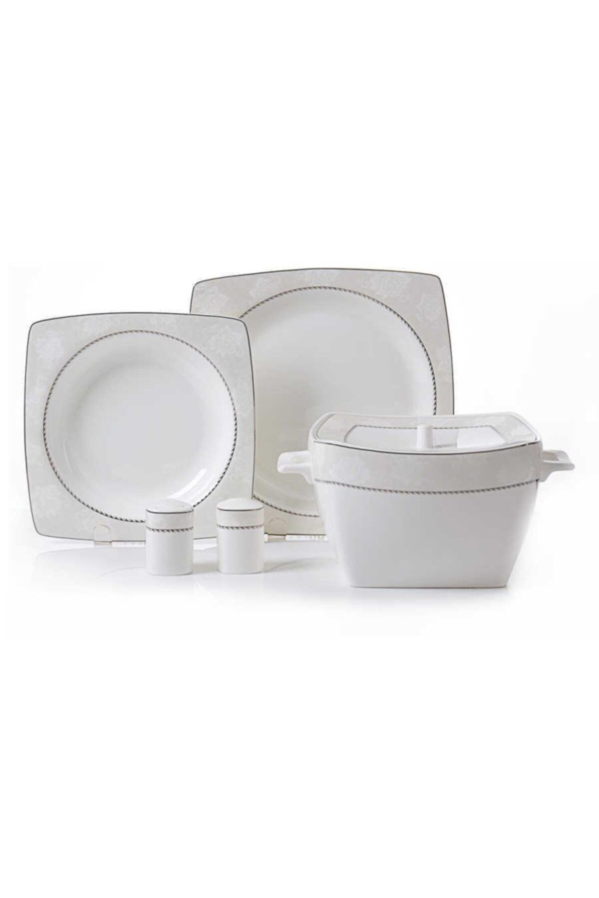 KORKMAZ A8442 Bone Sel. 60 P Yemek Takımı (kare)