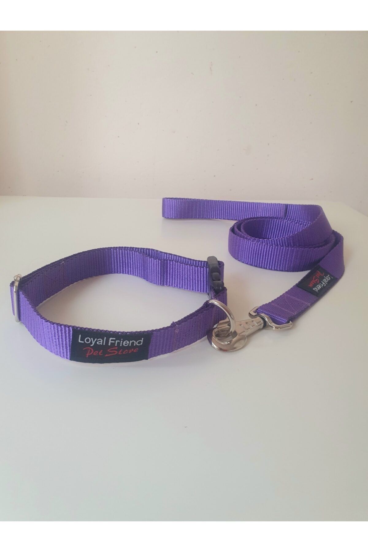 Loyal Friend Store Büyük Irk Mor Köpek Boyun Tasma Takım Seti (Boyun Ölçüsü 30-45 Cm)