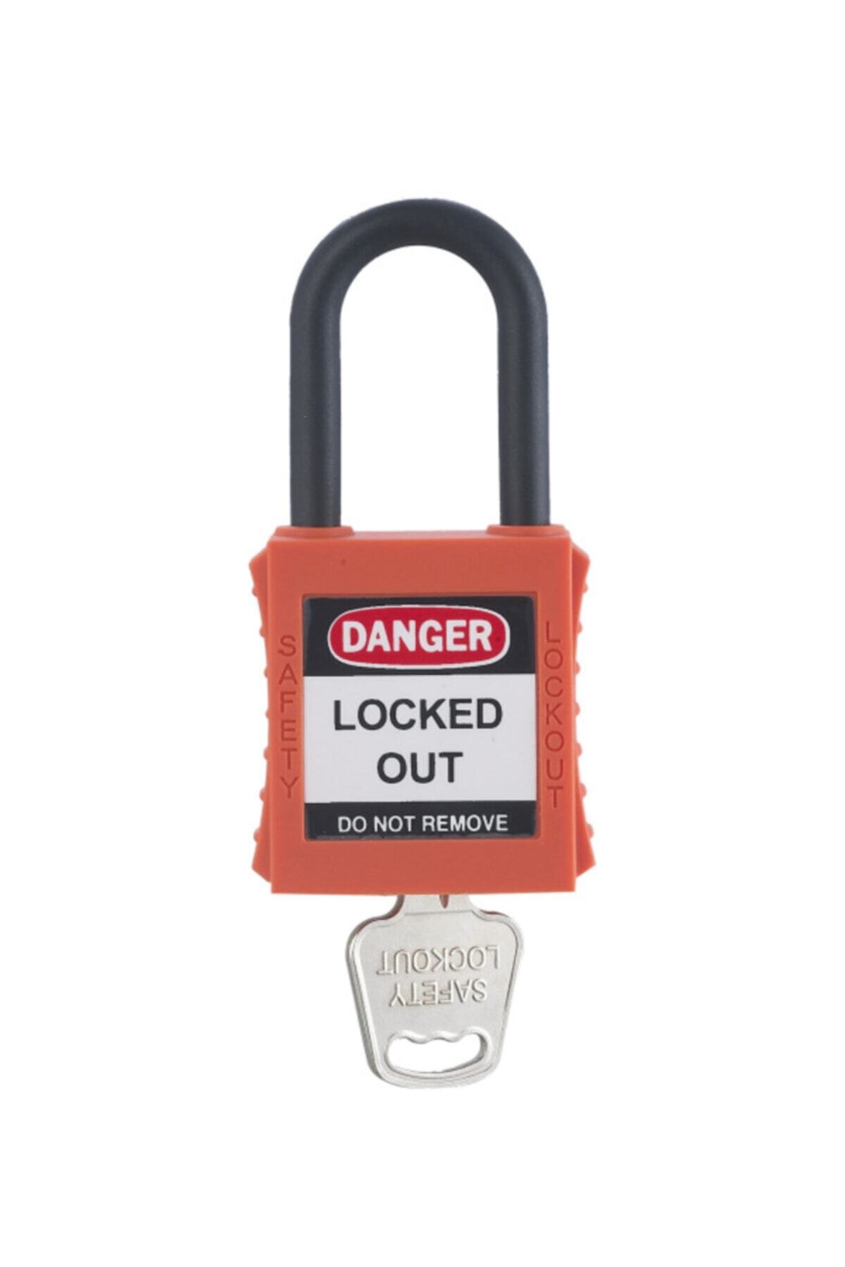 Locksan 38mm Plastik Çene Emniyet Asma Kilit - Kısa (turuncu)