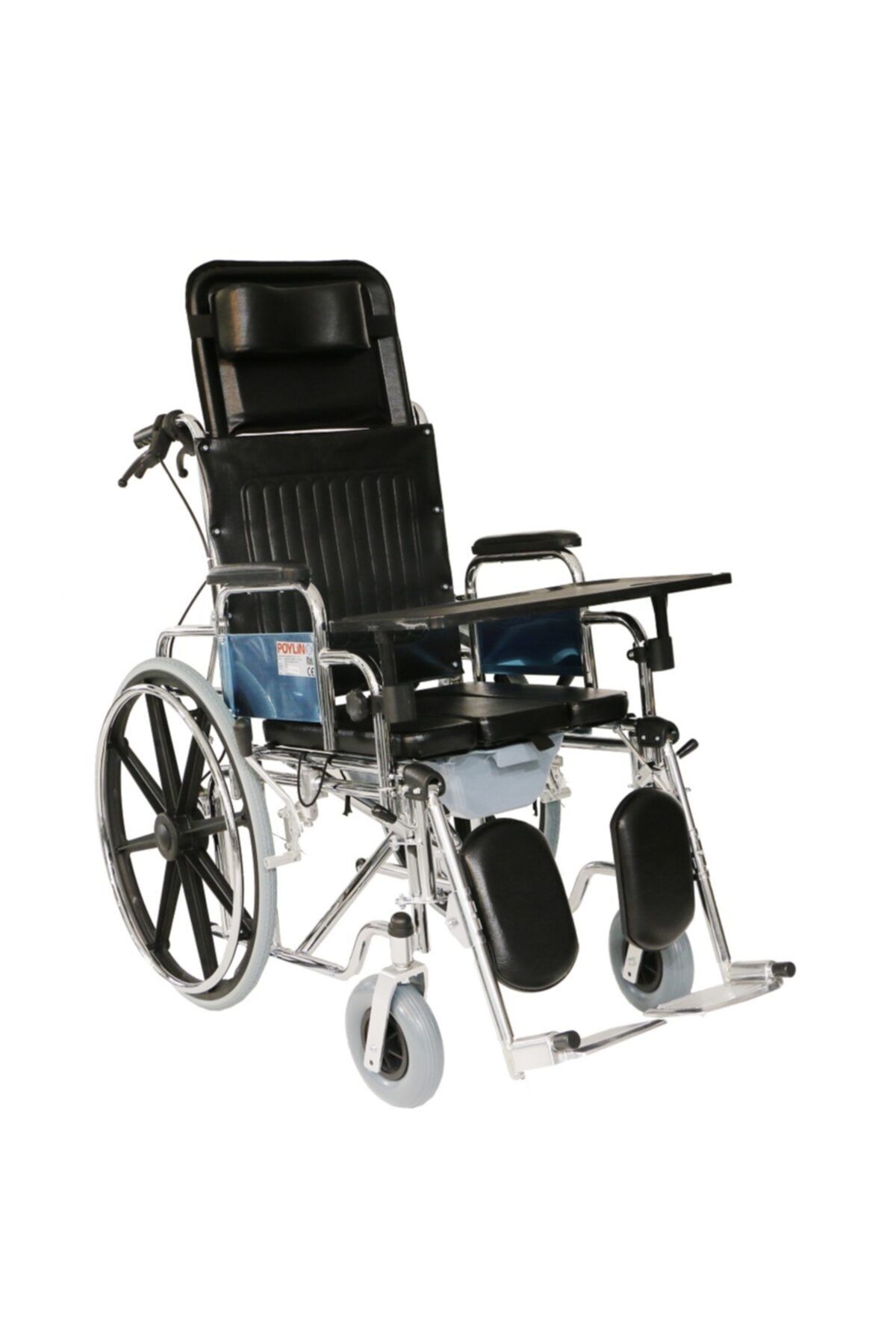 POYLİN P615 Özellikli Hasta Tekerlekli Sandalye + Ağrı Bandı