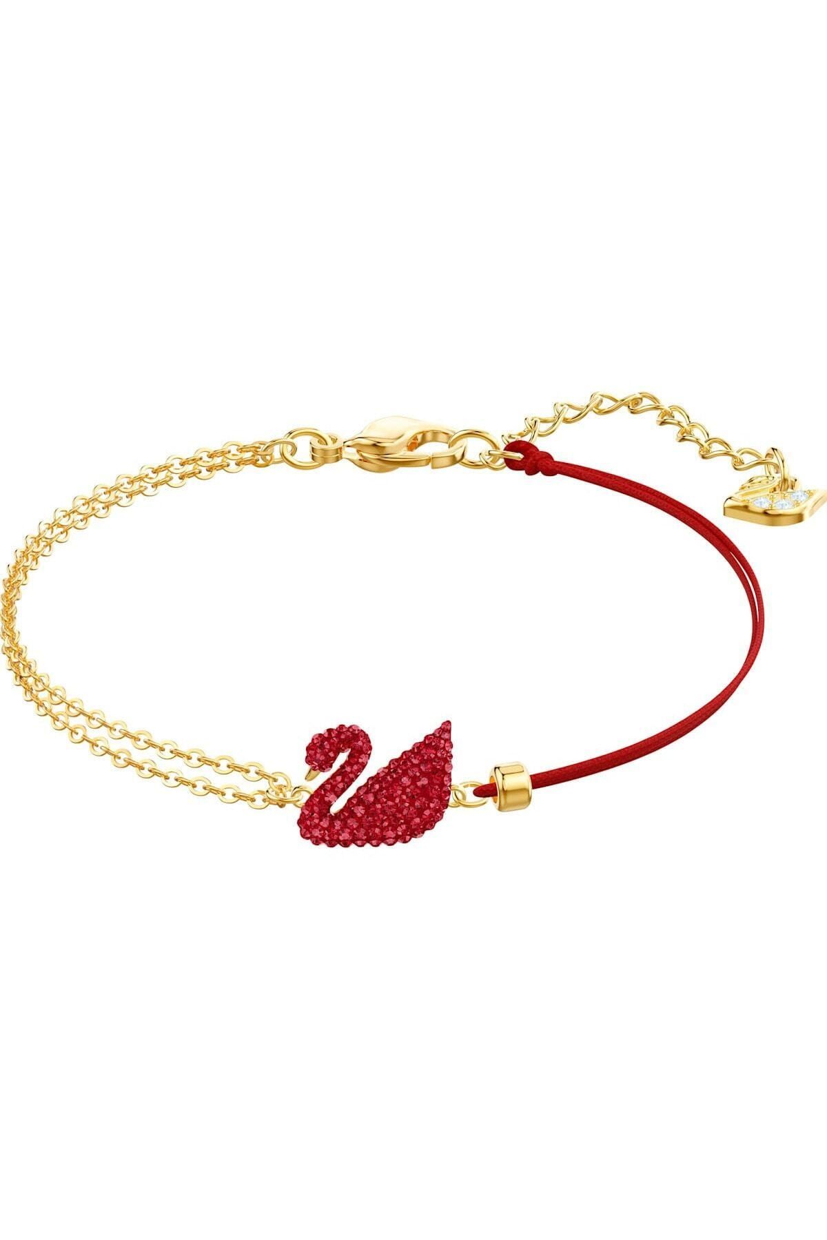 Swarovski Bileklik Iconıc Swan Bracelet Insı/cry/gos Red Sıze M 5465403