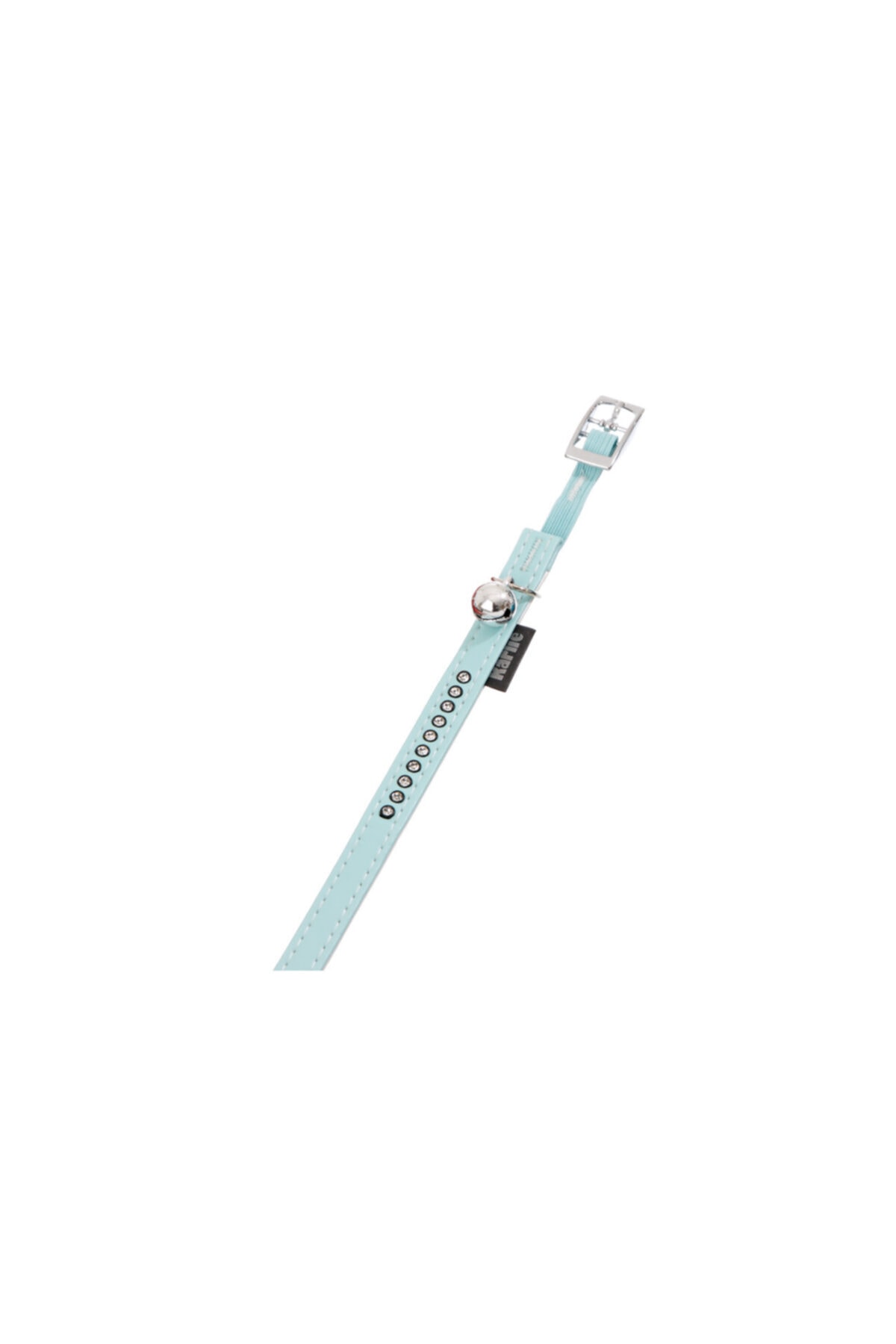 Karlie Karlıe Deri Taşlı Kedi Tas.xs 30cm-11mm Açık Mavi