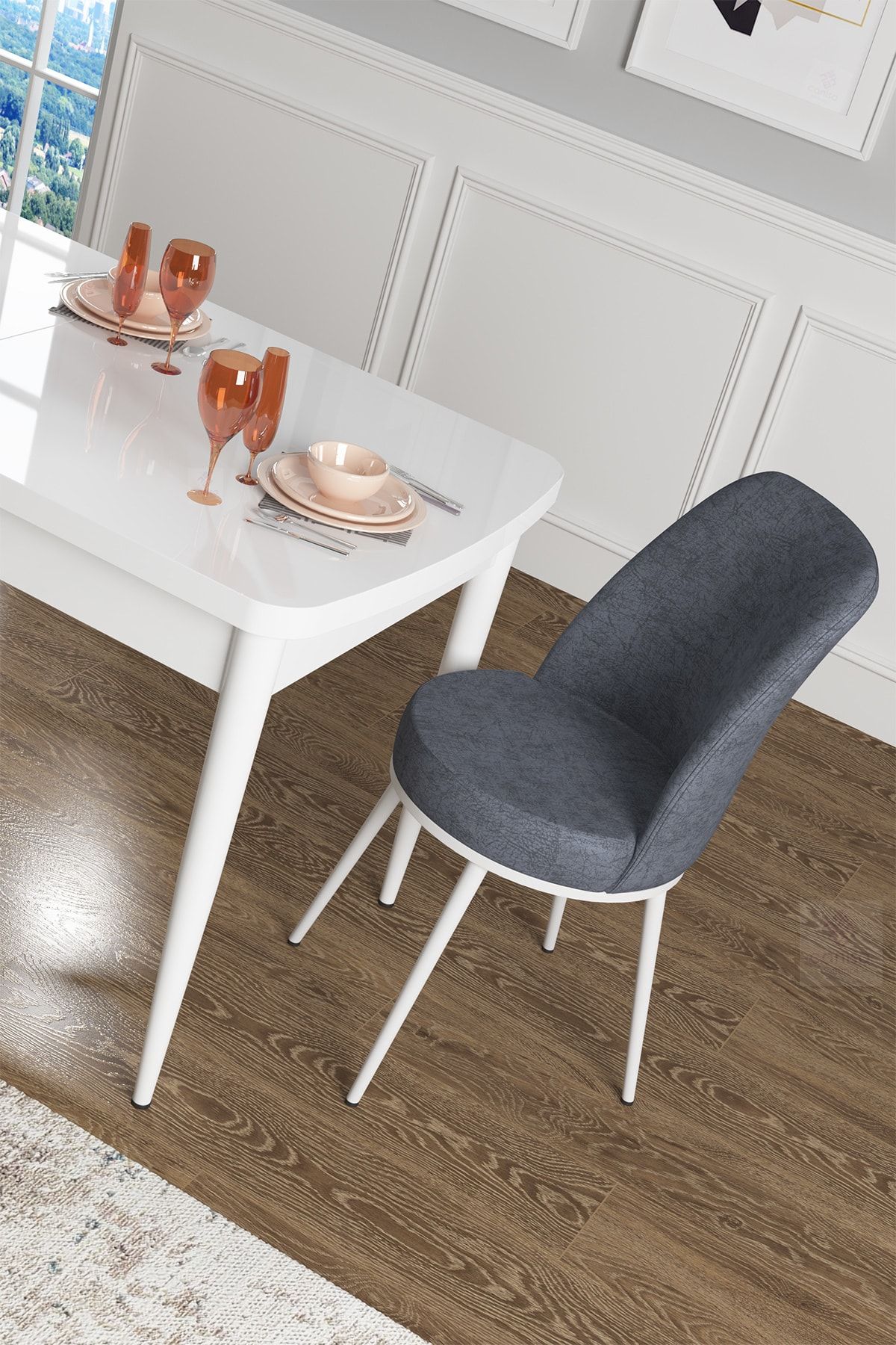 canisa concept zen serisi mdf acilabilir mutfak masasi takimi yemek masasi takimi beyaz masa 6 fume sandalye fiyati yorumlari trendyol