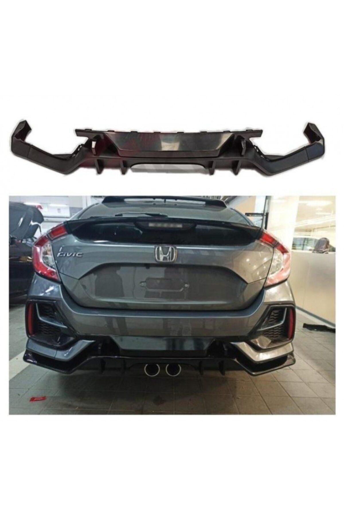 autogp Honda Civic Fk7 Typer Arka Tampon Difüzörü Mat Siyah