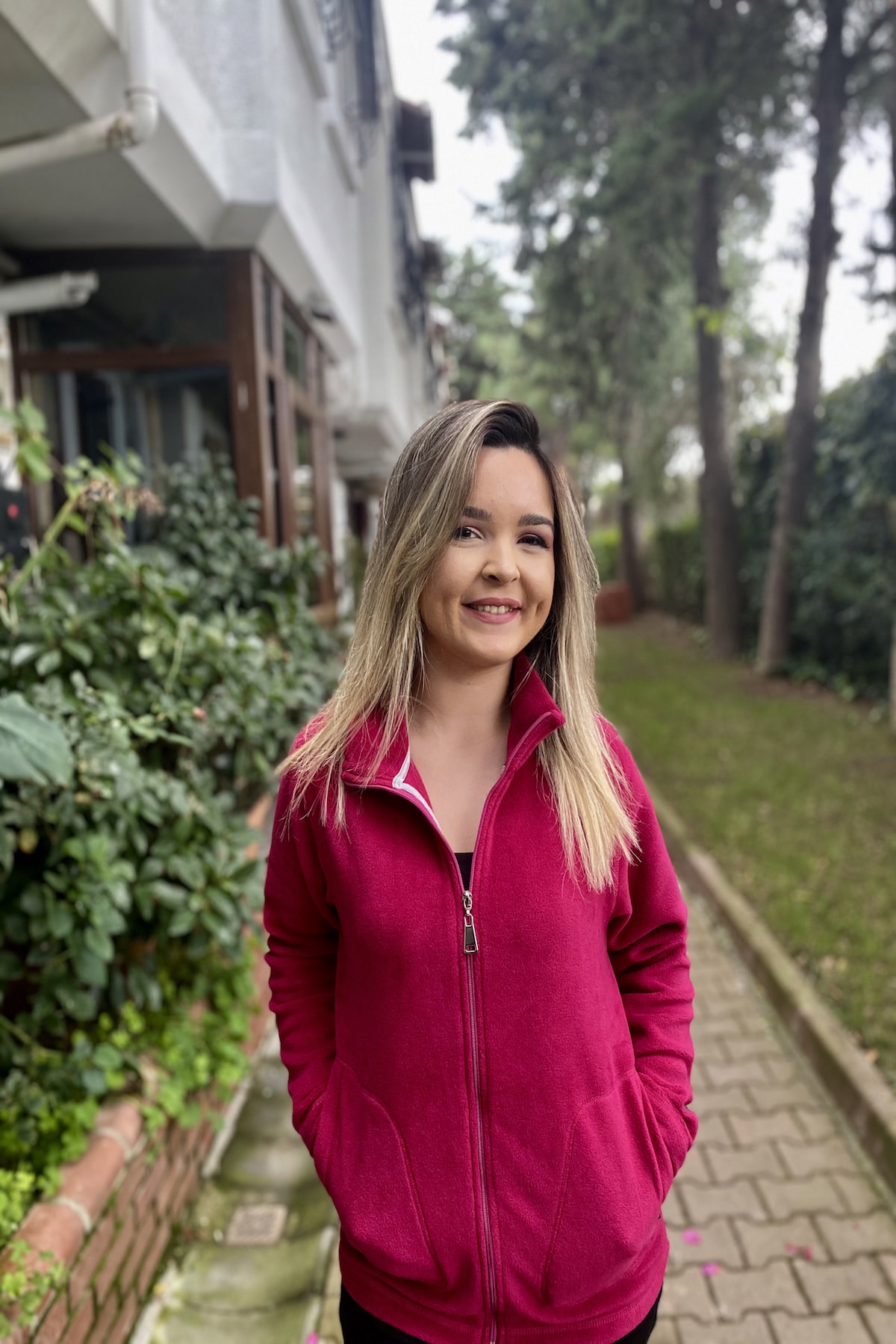 GİTZY Kadın Pembe Fermuarlı Polar