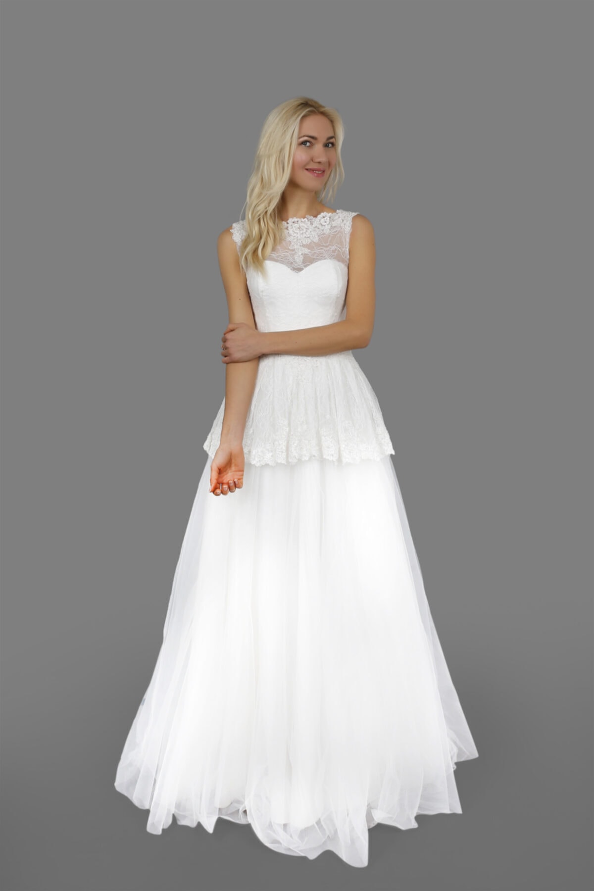 PİRAYE VERA Fransız Dantelli A Kesim 36 38 Beden Gelinlik