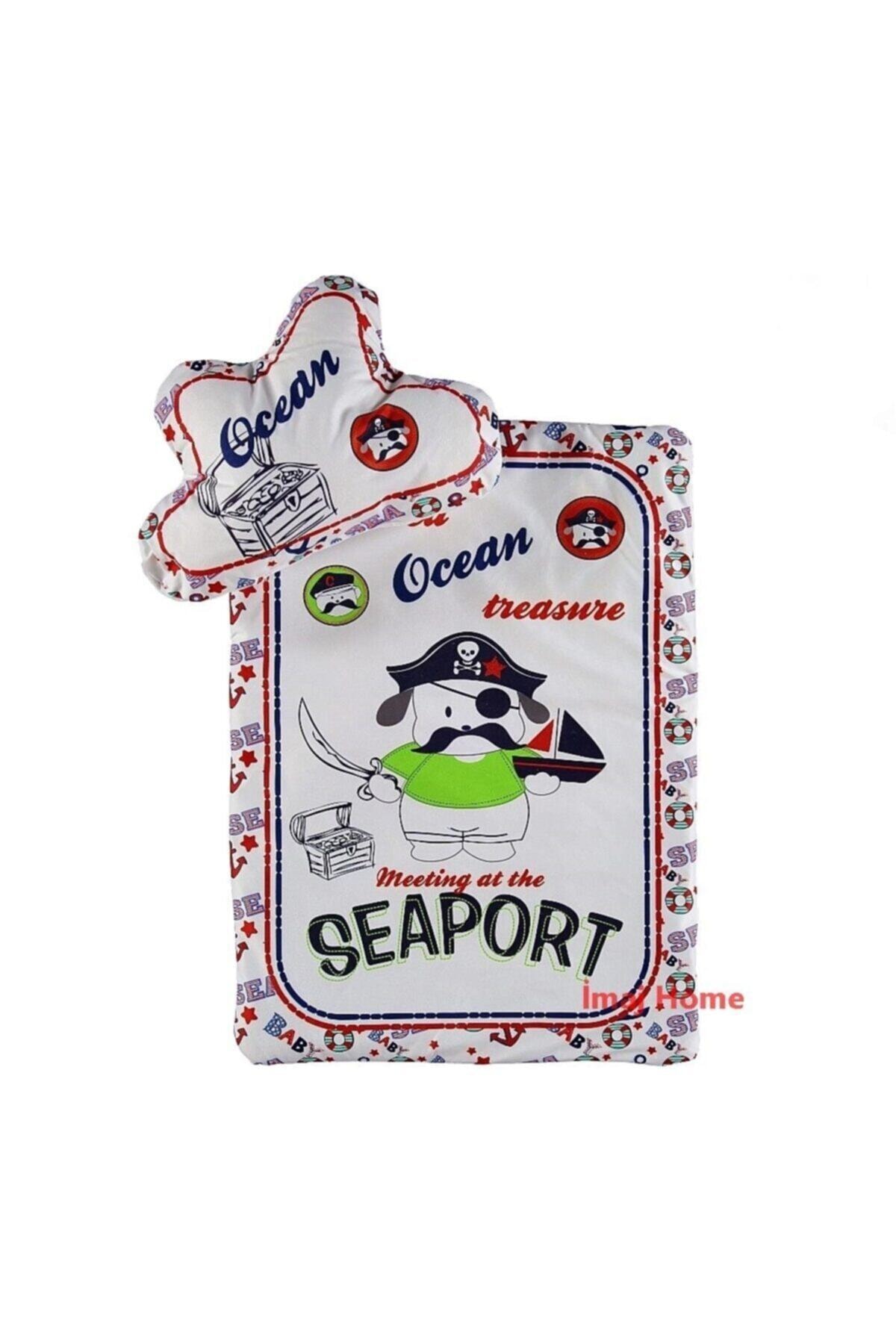 Jaune Erkek Bebek Alt Açma Seti Korsan Denizci Alt Açma Minderi