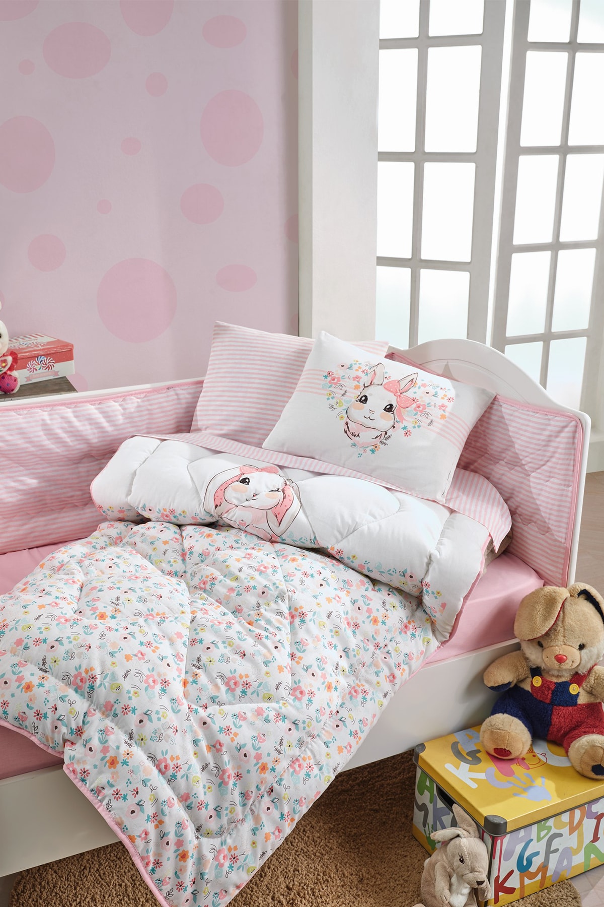 Cotton Box Bebek Pembe Bunny Uyku Seti