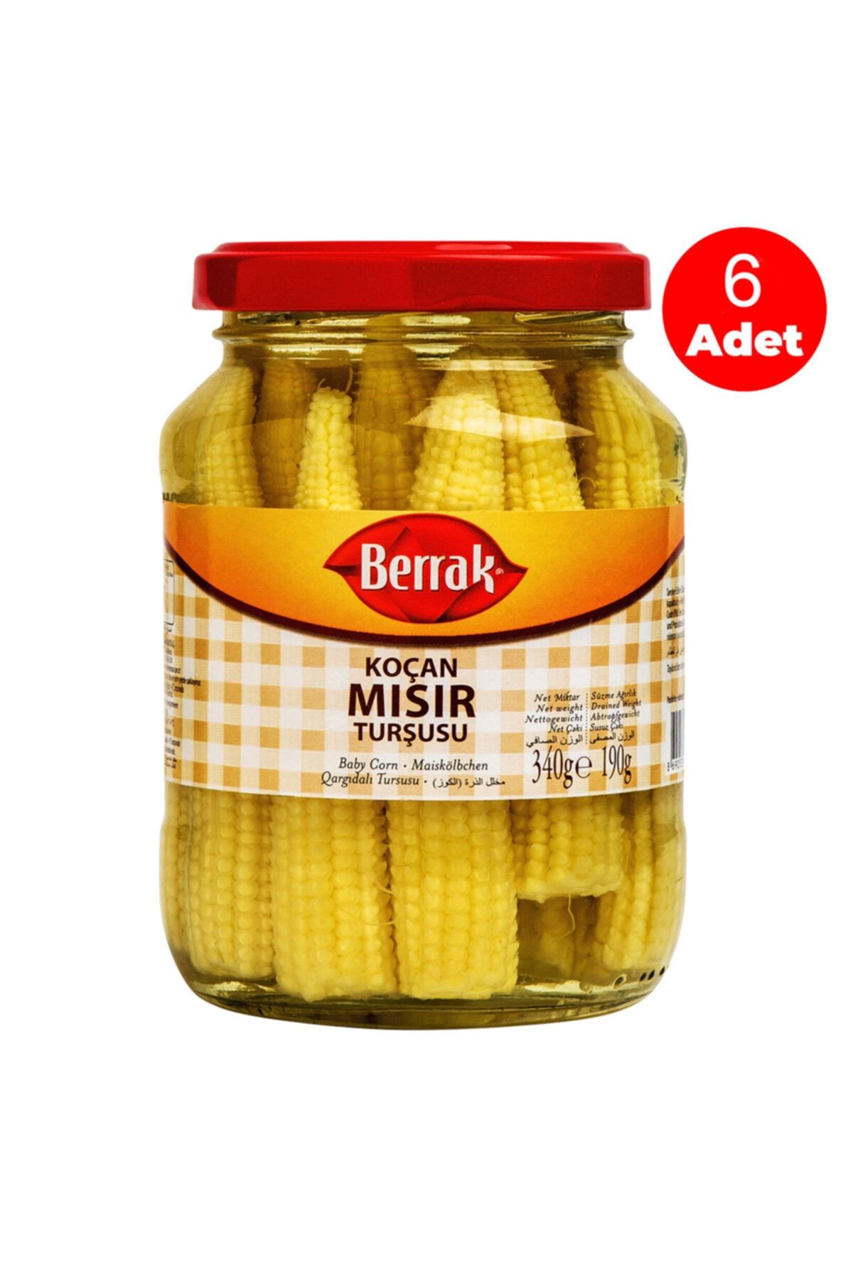 Berrak Mısır Koçan Turşuşu 370 Ml * 6 Adet