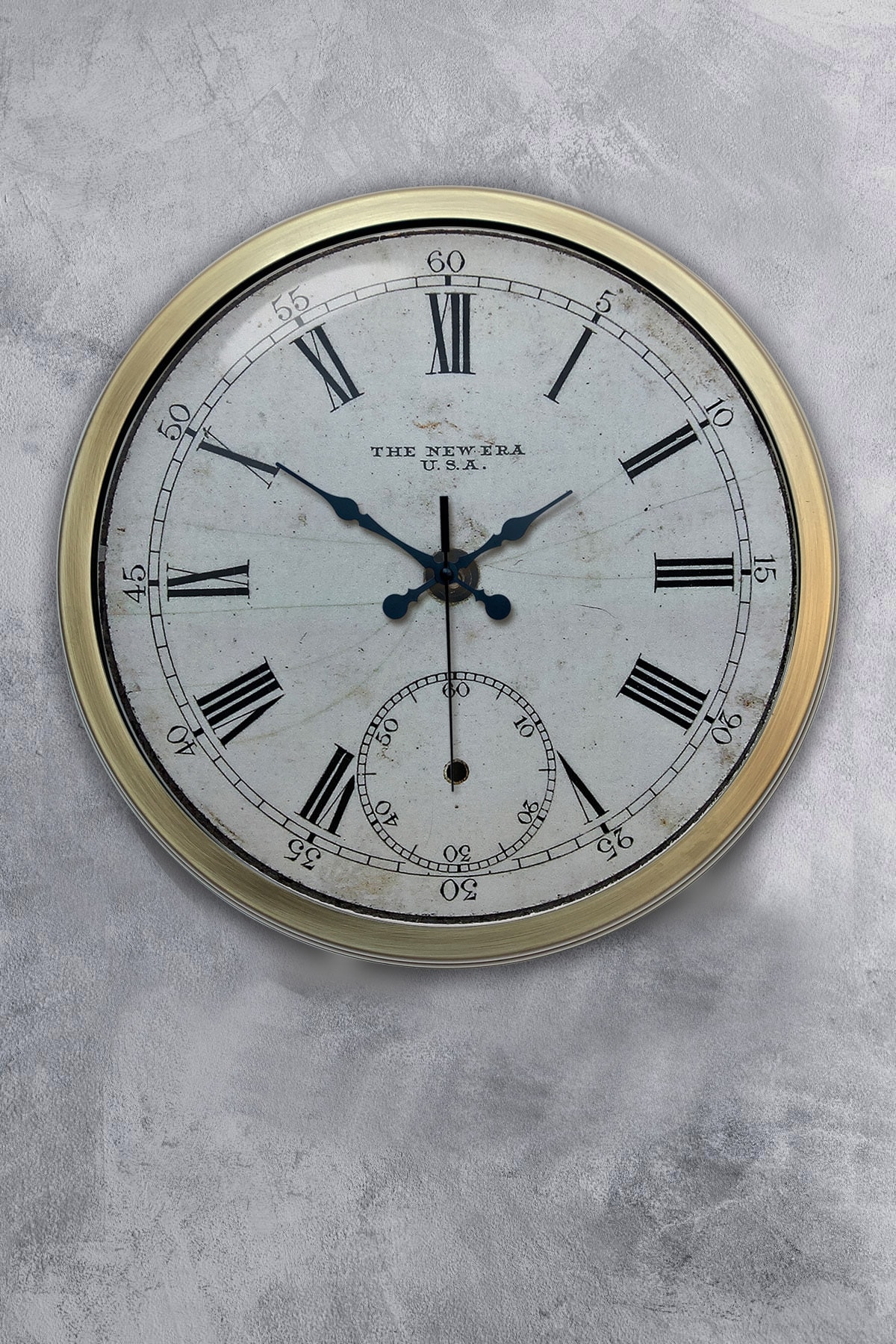 Platin Saat Eskitme Metal Romen Antik Duvar Saati