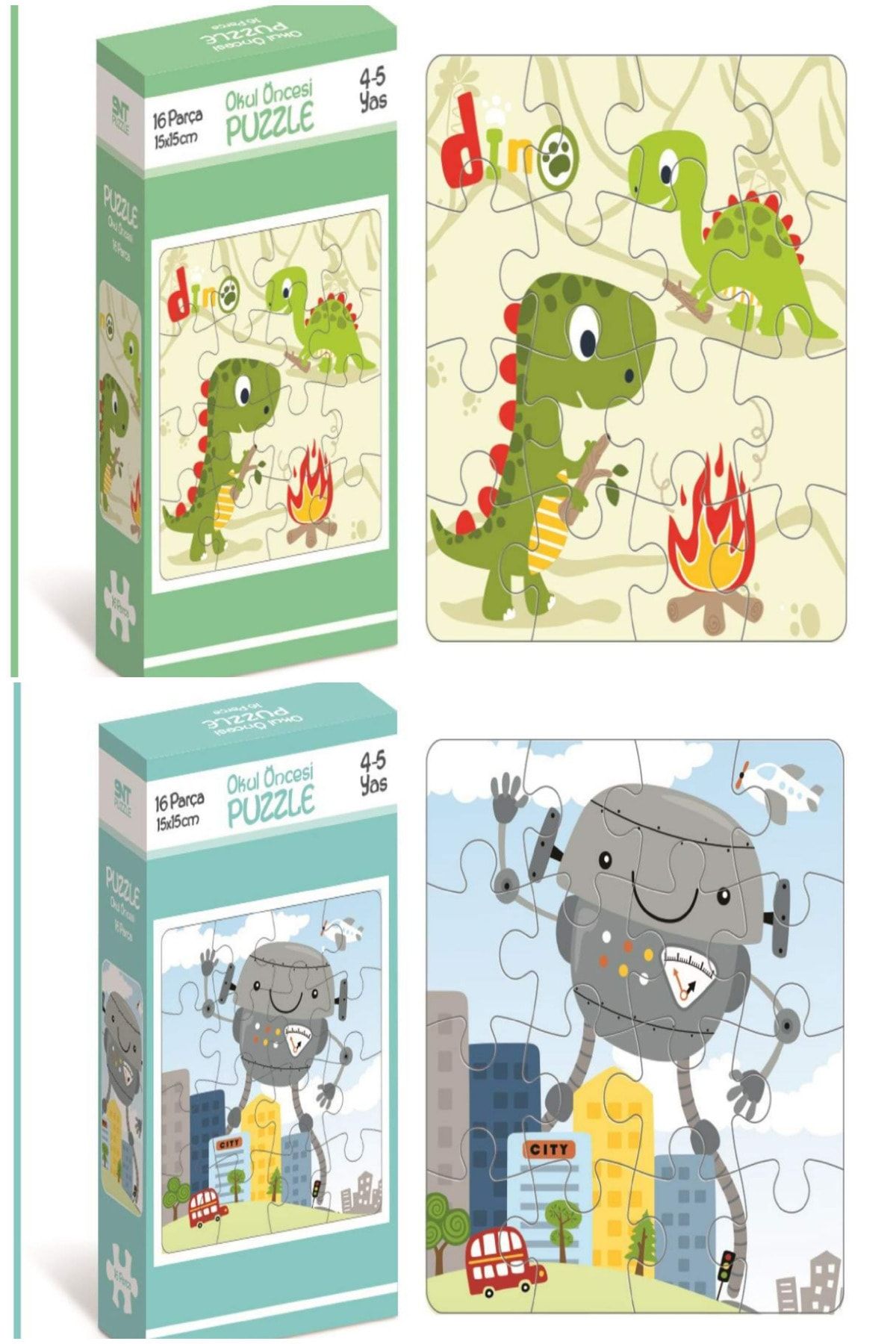 EFTREND 16 Parça Çocuk Puzzle 2 Li