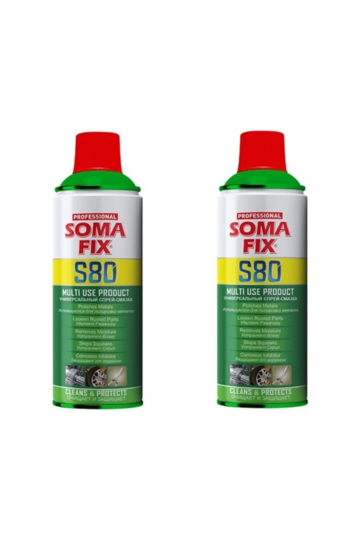 Somafix 2 Adet 400 Ml Çok Amaçlı Yağlayıcı Pas Gevşetici Aerosol Sprey S80